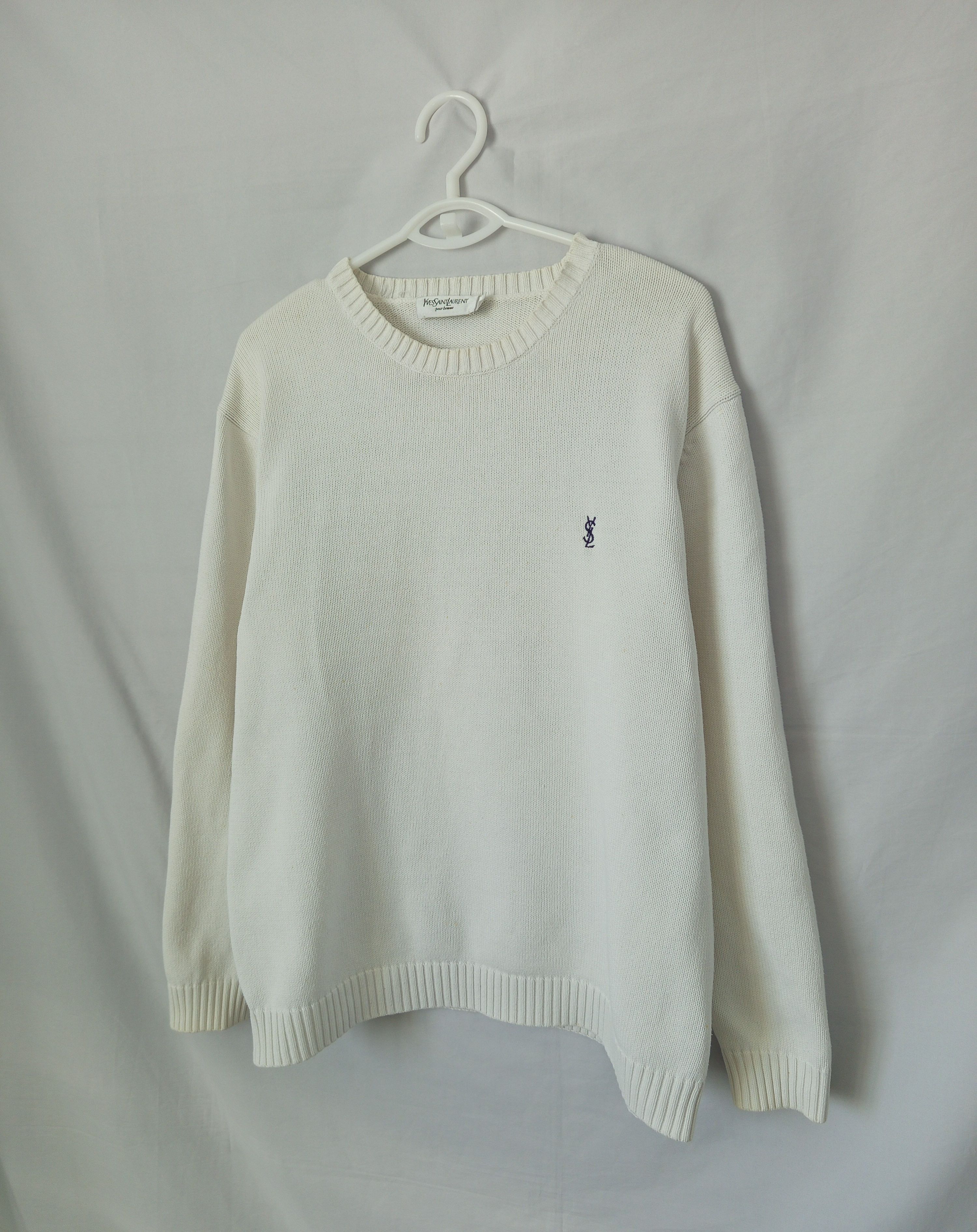 Yves Saint Laurent Yves Saint Laurent White Sweatshirt Size M Size US M / EU 48-50 / 2 - 4 Thumbnail