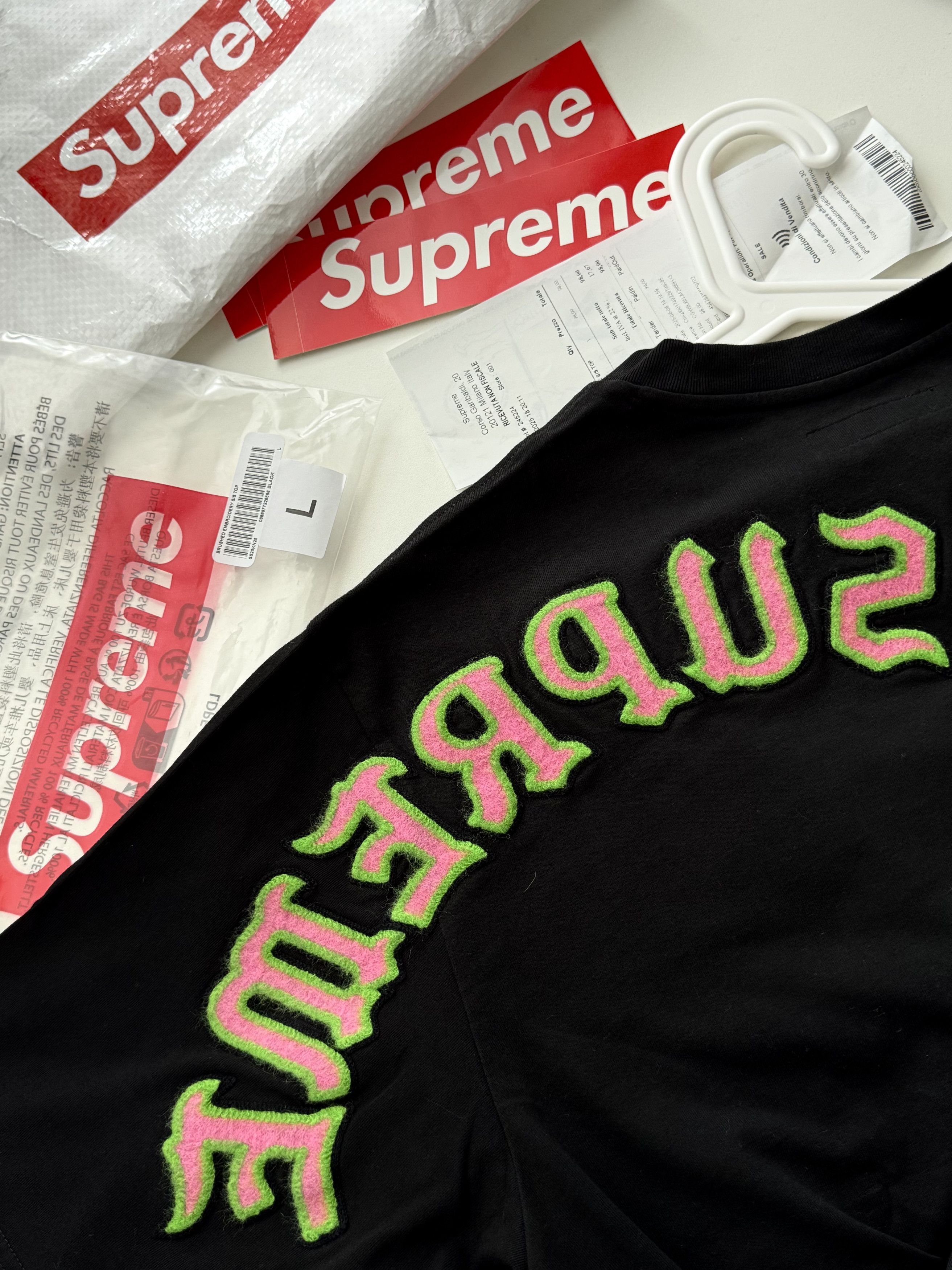 Supreme Supreme Brushed Arc S/S Top Black Size US L / EU 52-54 / 3 - 3 Thumbnail