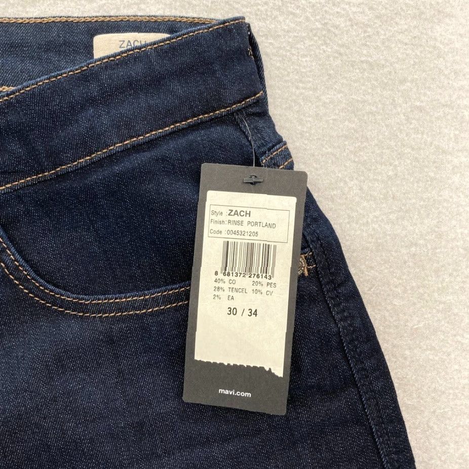 Vintage Mavi Jeans Zach Mens 30x34 Straight Leg Dark Wash Blue Stretch Denim Mid Rise Jeans Size US 30 / EU 46 - 4 Thumbnail