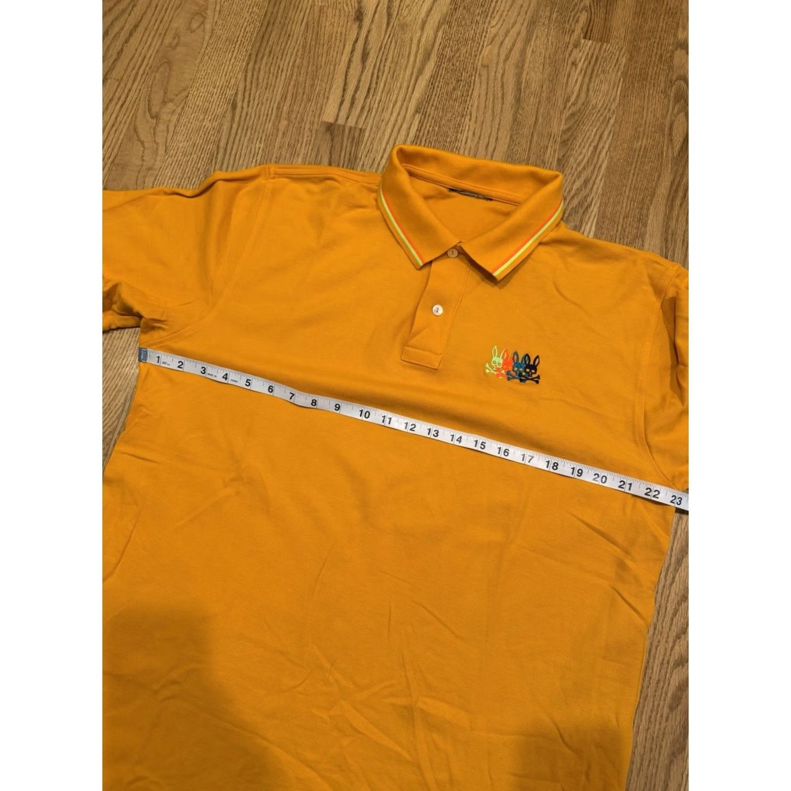 Psycho Bunny Psycho Bunny Polo Shirt Mens XL Short Sleeve Orange Neon Cotton Embroidered Logo Button Polo Shirt Size US XL / EU 56 / 4 - 5 Thumbnail