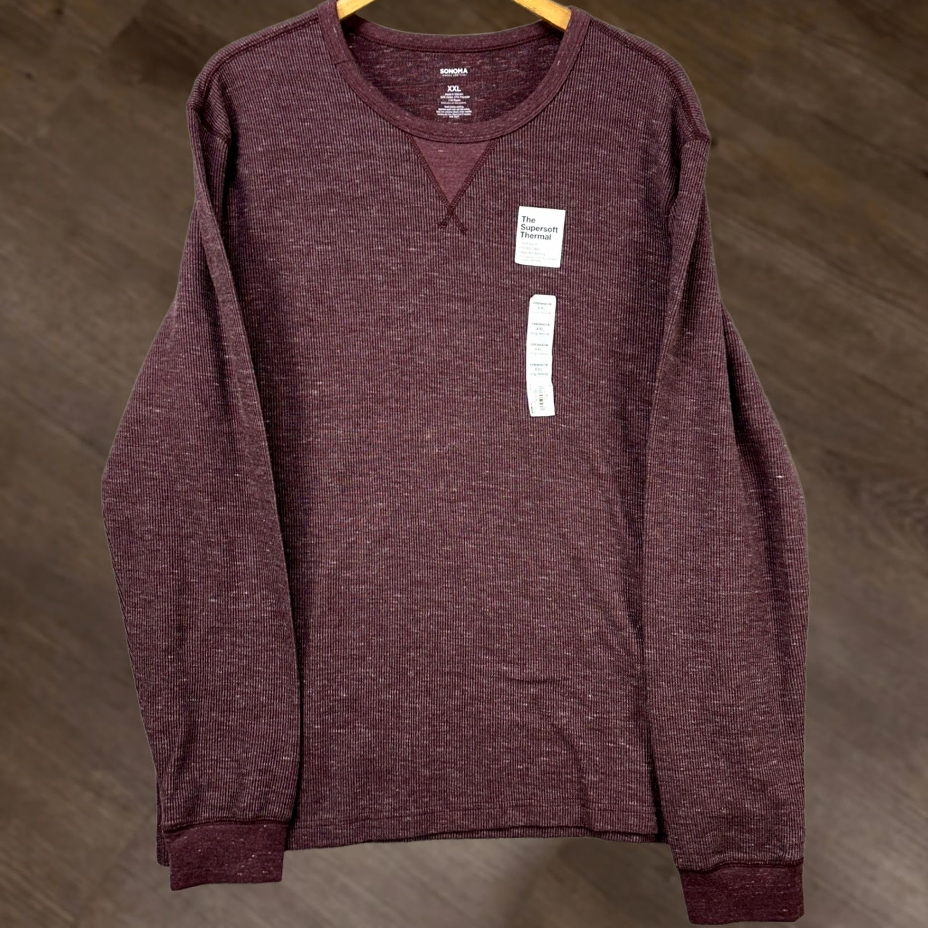 Vintage Sonoma Sweatshirt Crewneck Mens 2XL Maroon Supersoft Thermal Knit Sweater NEW Size US XXL / EU 58 / 5 - 1 Thumbnail