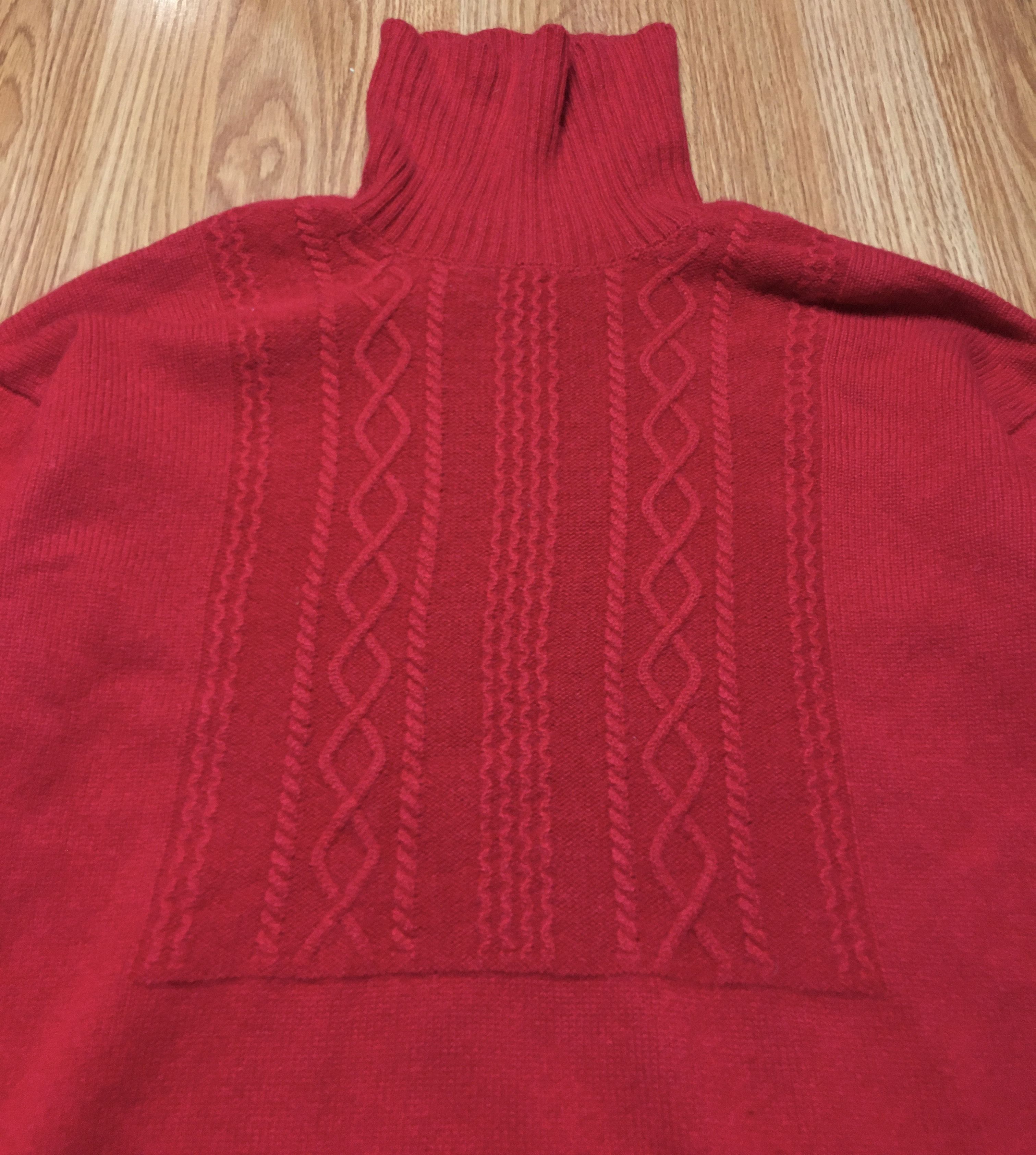 Designer Paul Costelloe Cashmere Red Turtle Neck Sweater Size S / US 4 / IT 40 - 7 Thumbnail