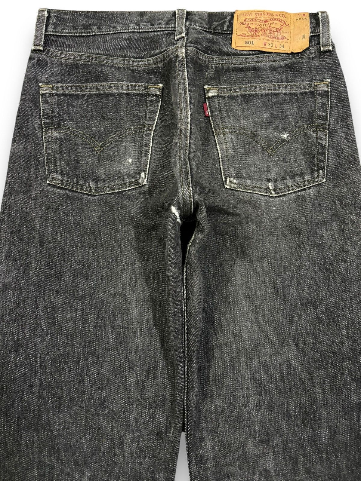 Levi's Vintage 90s Levis 501 Black Faded Loose Fit Distressed Jeans Size US 30 / EU 46 - 13 Thumbnail
