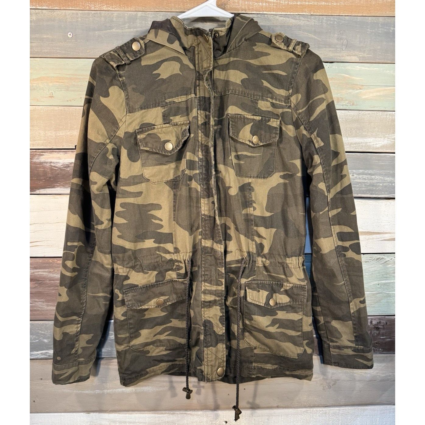 New Look NEW LOOK Women's Utility Military Camouflage Hooded Fitted Z Size S / US 4 / IT 40 - 1 Thumbnail