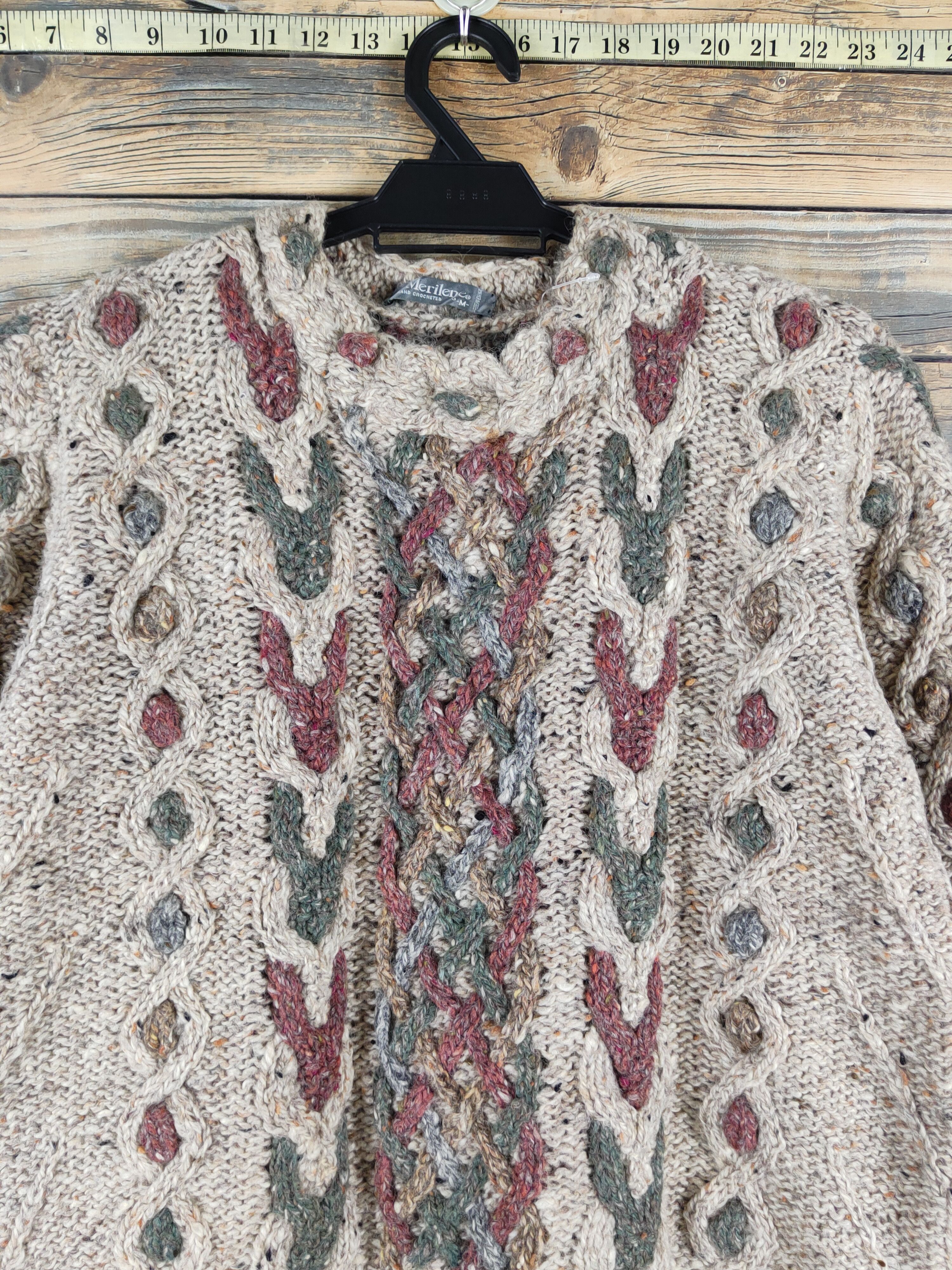 Handmade Merilene hand crocheted Brown hand Knitwear Sweaters #W1935 Size S / US 4 / IT 40 - 2 Thumbnail