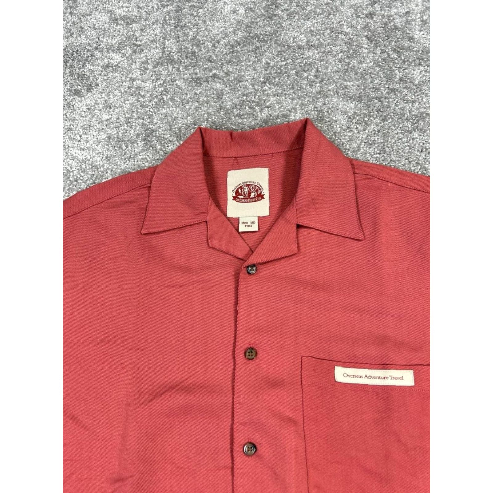 Vintage Sir Edmund Hilary Club Shirt Mens M Pink Travel Button-Up Collar-Down Short Sleeve Pattern: Solid OverSeas Adventure Size US M / EU 48-50 / 2 - 2 Thumbnail