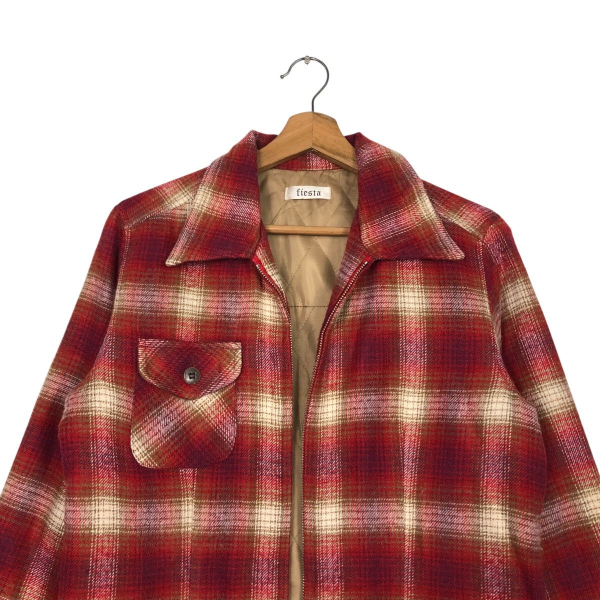 Japanese Brand 📌Vintage Zipper Flannel Jacket Worker Fiesta Tartan Design Size US M / EU 48-50 / 2 - 4 Thumbnail