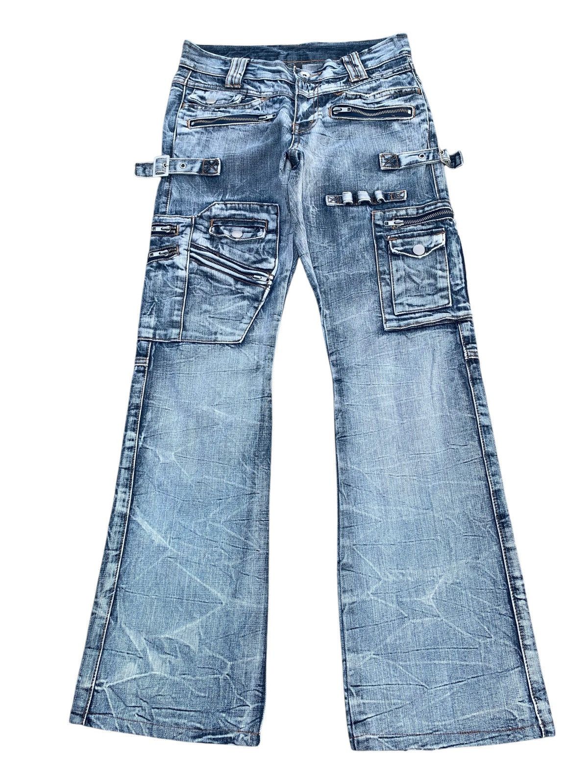 semanticdesign FLARE SEMANTIC DESIGN CARGO PUNK BONDAGE DISTRESSED DENIM Size US 29 - 3 Thumbnail