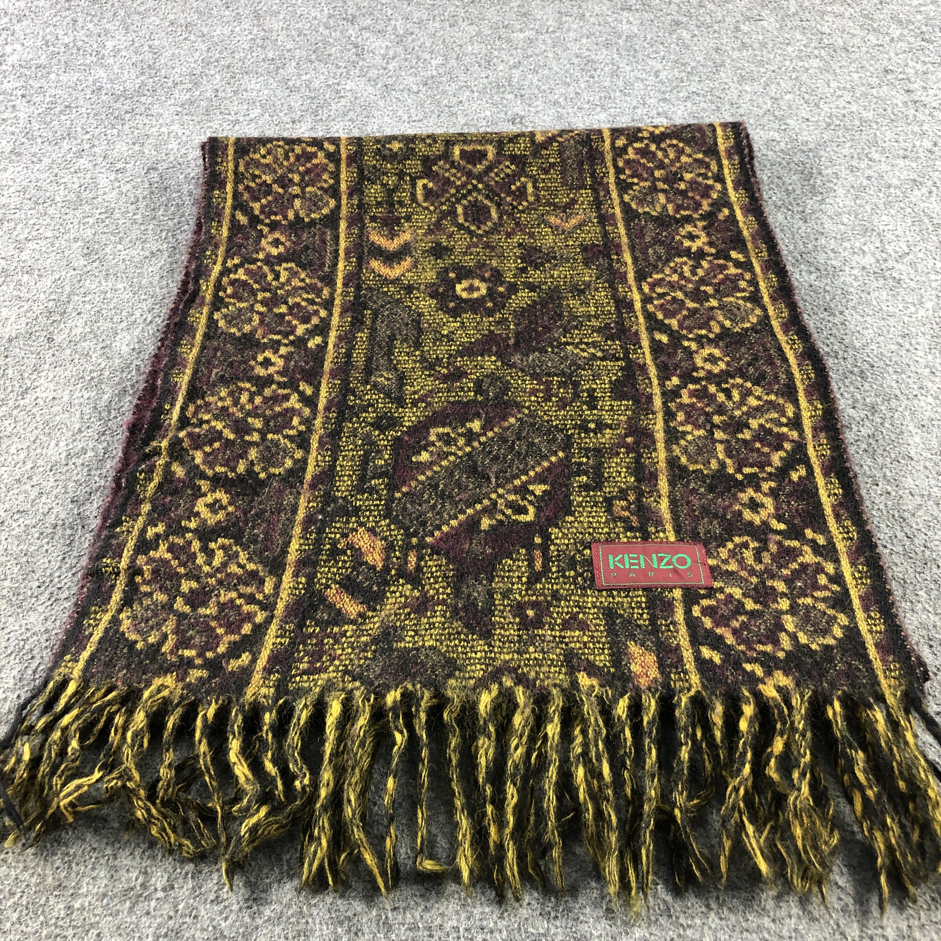 Kenzo Kenzo Floral Wool Scarf Muffler V2953 Size ONE SIZE - 3 Thumbnail