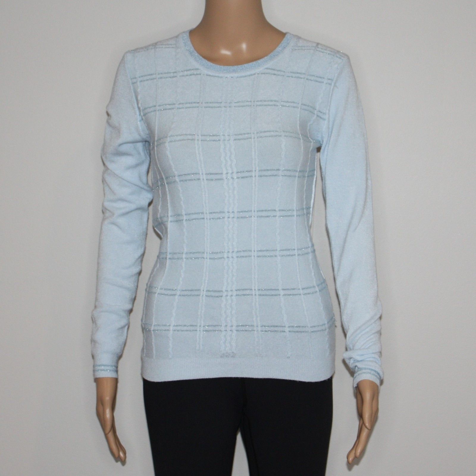 Other Unbranded Light Blue Knit Sweater Top with Sparkle Accents Size S / US 4 / IT 40 - 1 Thumbnail