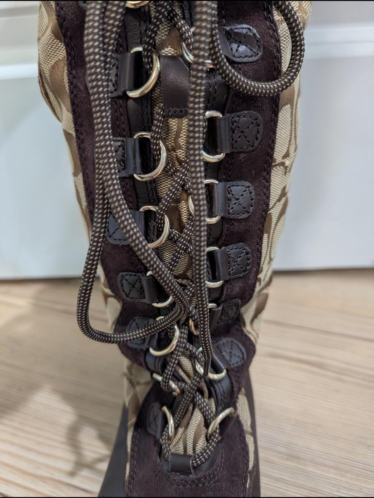 Coach Coach Brown Logo-Print Lace-Up Winter Boots Size US 9 / IT 39 - 5 Thumbnail