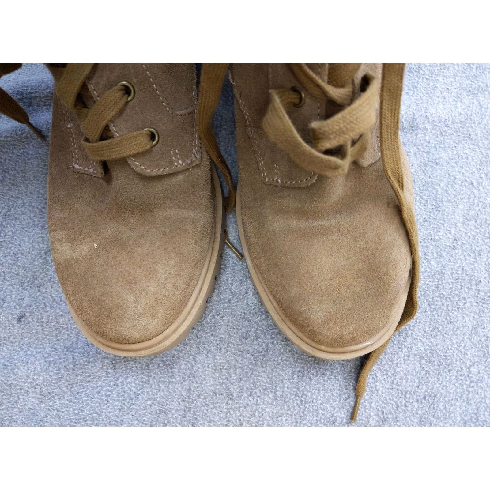 Vintage Crown Vintage Boots Womens 7.5 Brown Leather Ankle Combat Lace Up Zip Booties Size US 8 / IT 38 - 5 Thumbnail