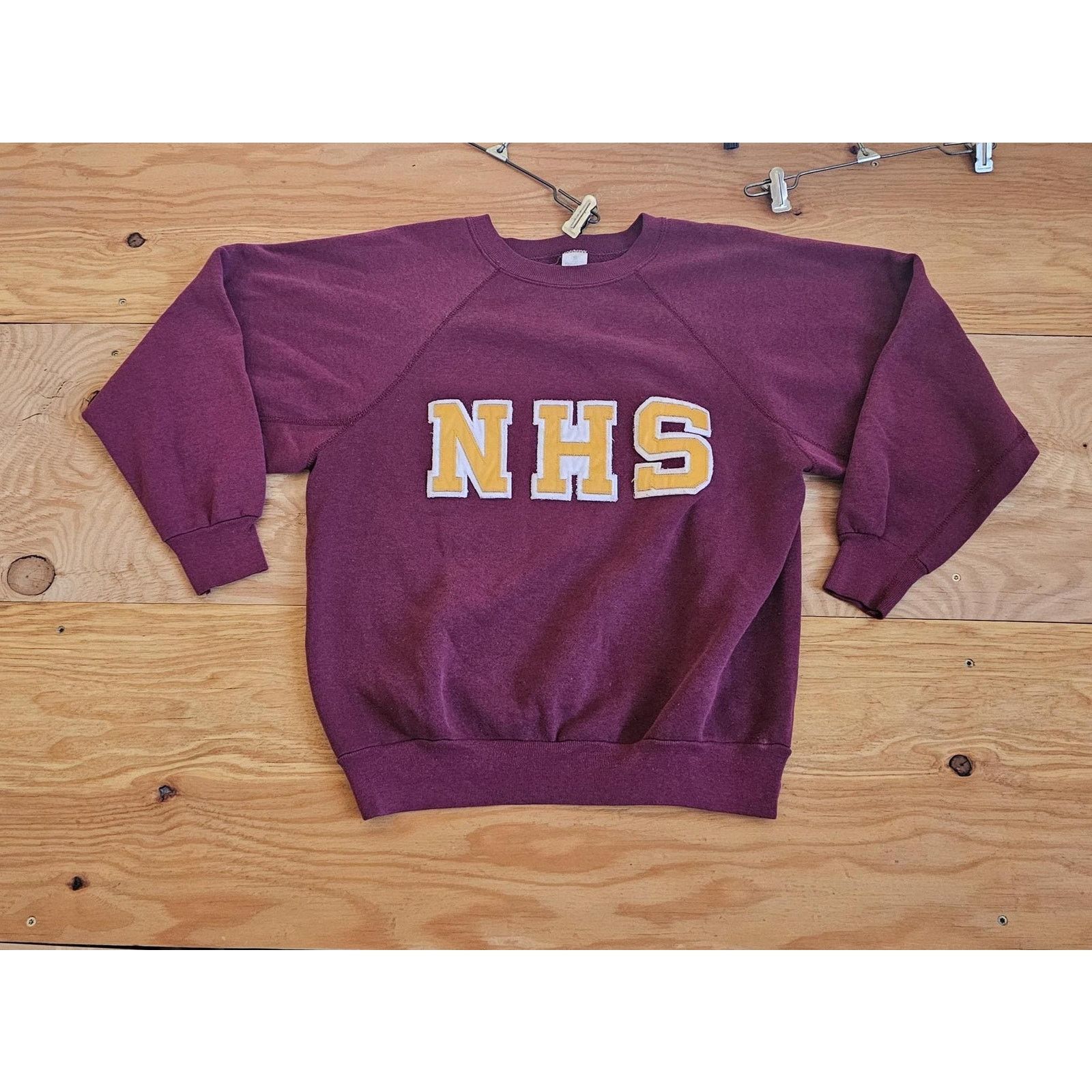 Other Discus NHS Raglan 50/50 Sweatshirt Burgandy Red Sz L 1990s Size US L / EU 52-54 / 3 - 1 Thumbnail