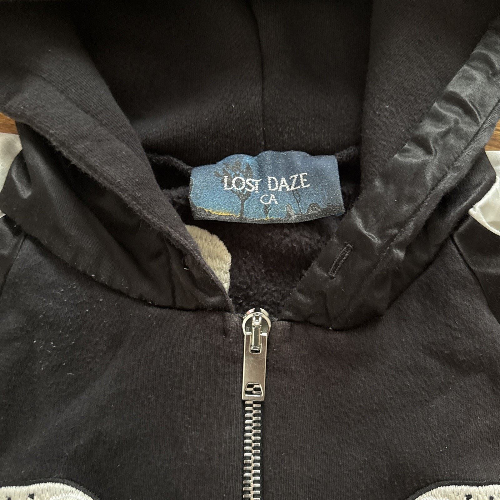 Lost Daze Lost Daze Skull Dove Zip Hoodie Black Silk Sleeve Embroidery Size US M / EU 48-50 / 2 - 6 Thumbnail