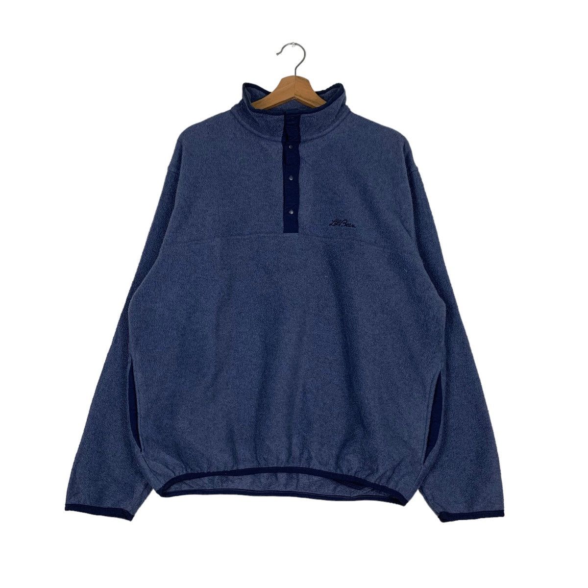L.L. Bean L.L. BEAN Snap Button Turtle Neck Fleece Sweater #0493-C23 Size US L / EU 52-54 / 3 - 1 Thumbnail