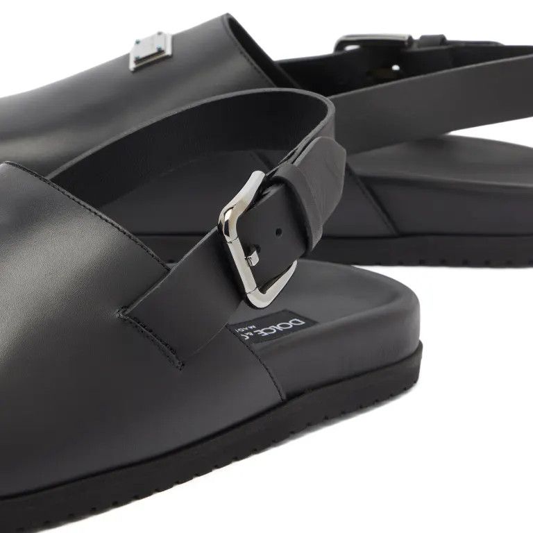 Dolce & Gabbana o1s22i1n0924 Leather Clogs in Black Size US 8 / EU 41 - 3 Thumbnail