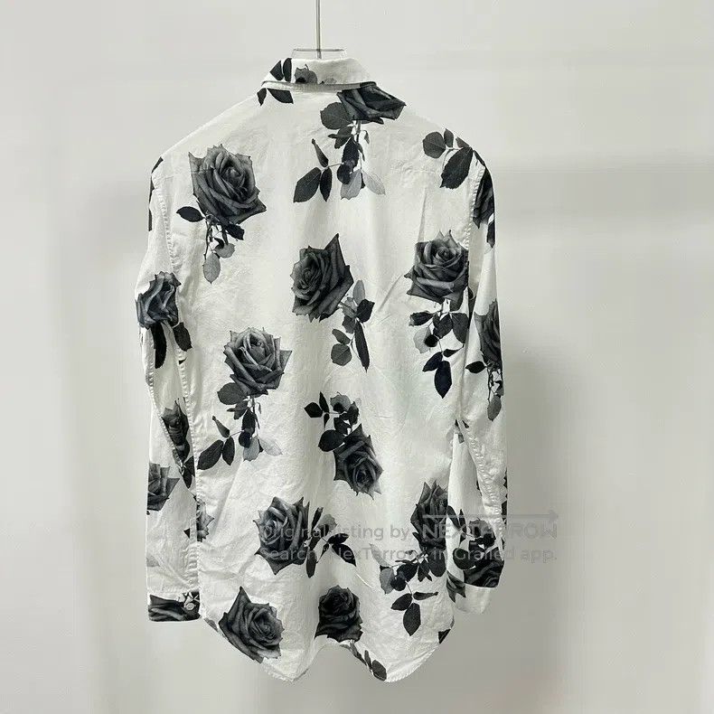 Dior Dior Size 37 White rose full print shirt Size US XXS / EU 40 - 3 Thumbnail