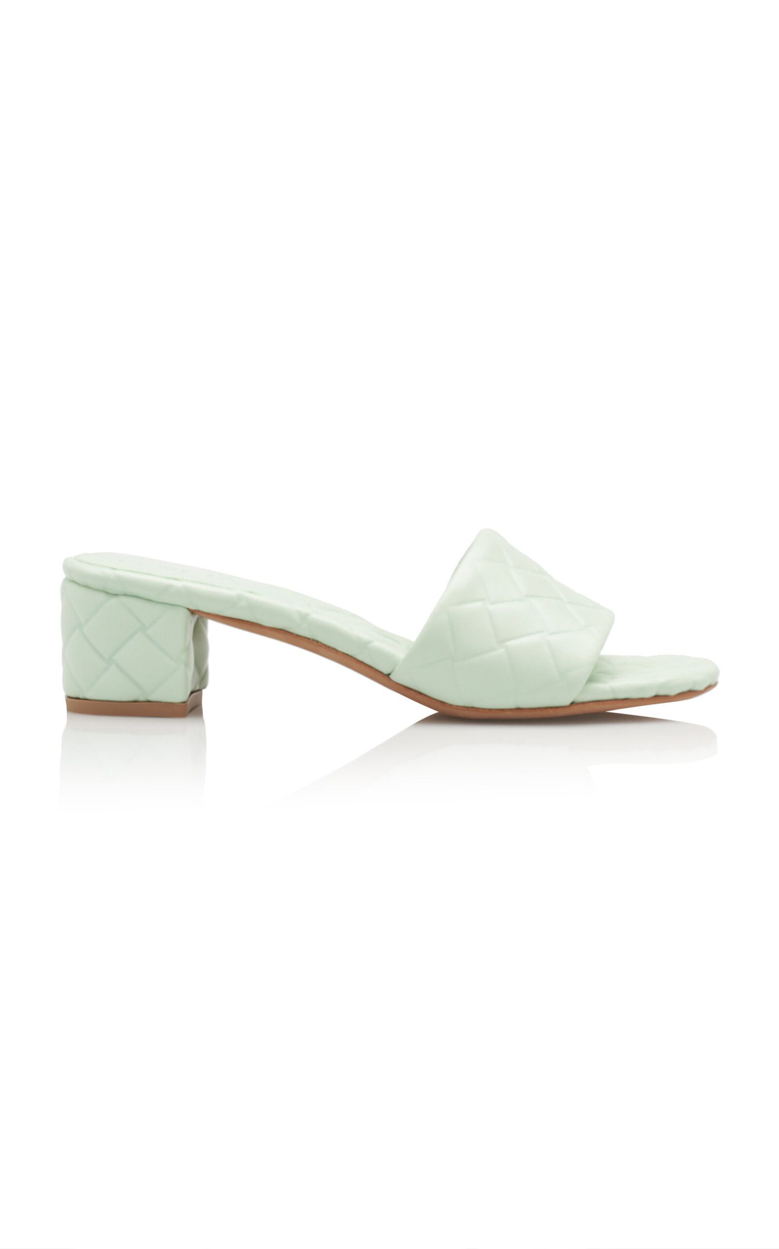 Bottega Veneta o1n1vont1125 Amy Mules in Light Green Size US 6 / IT 36 - 1 Preview