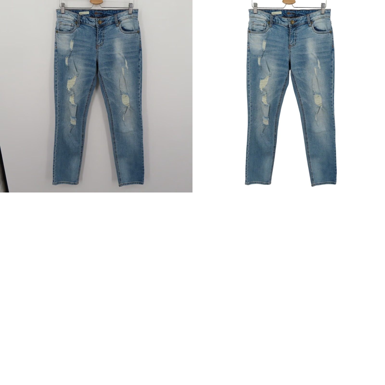 Vintage KUT from the Kloth Catherine Boyfriend Distressed Blue Denim Jeans Womens 6 Regular 5-Pocket Design Blue Jeans Size 28" / US 6 / IT 42 - 9 Thumbnail