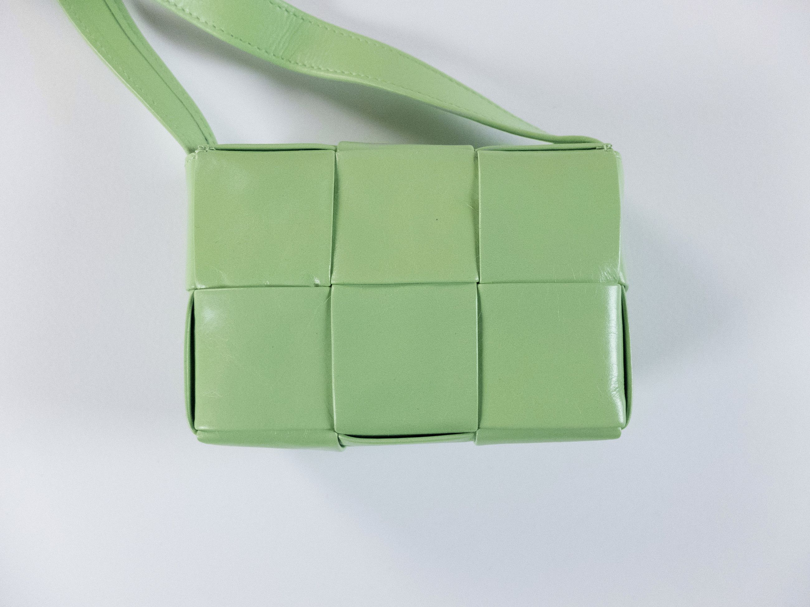 Bottega Veneta BOTTEGA VENETA Candy Cassette green paper leather mini bag Size ONE SIZE - 6 Thumbnail