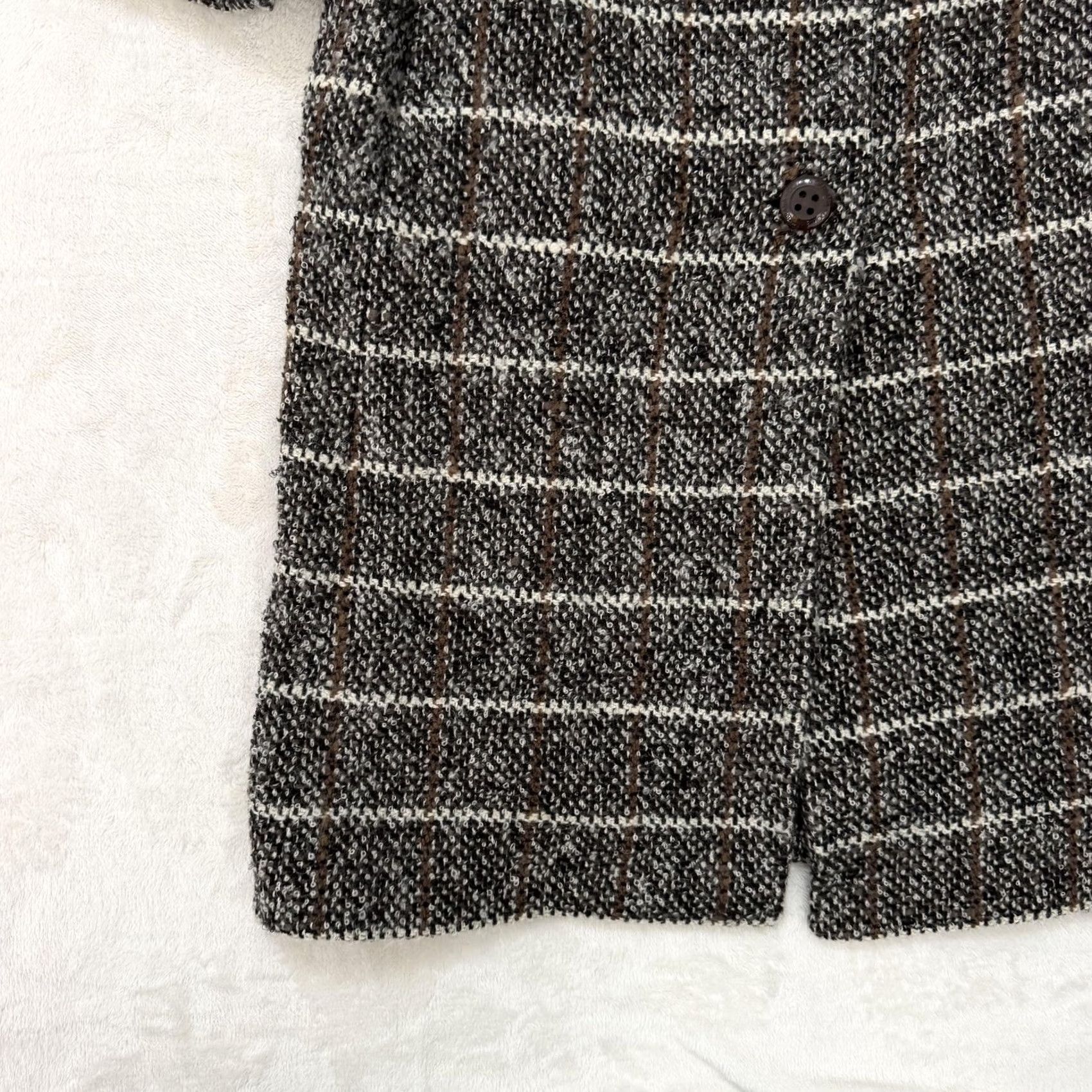 Dolce & Gabbana VINTAGE? (No) Dolce&Gabbana Coat Womens 44 Brown Wool Tweed Check Long Made In Italy Plaid Shirt? Size M / US 6-8 / IT 42-44 - 6 Thumbnail
