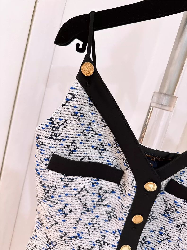 Louis Vuitton Louis Vuitton Presbyopic logo tweed halter vest 2503-Nextar Size XXS / US 00 / IT 34 - 3 Thumbnail