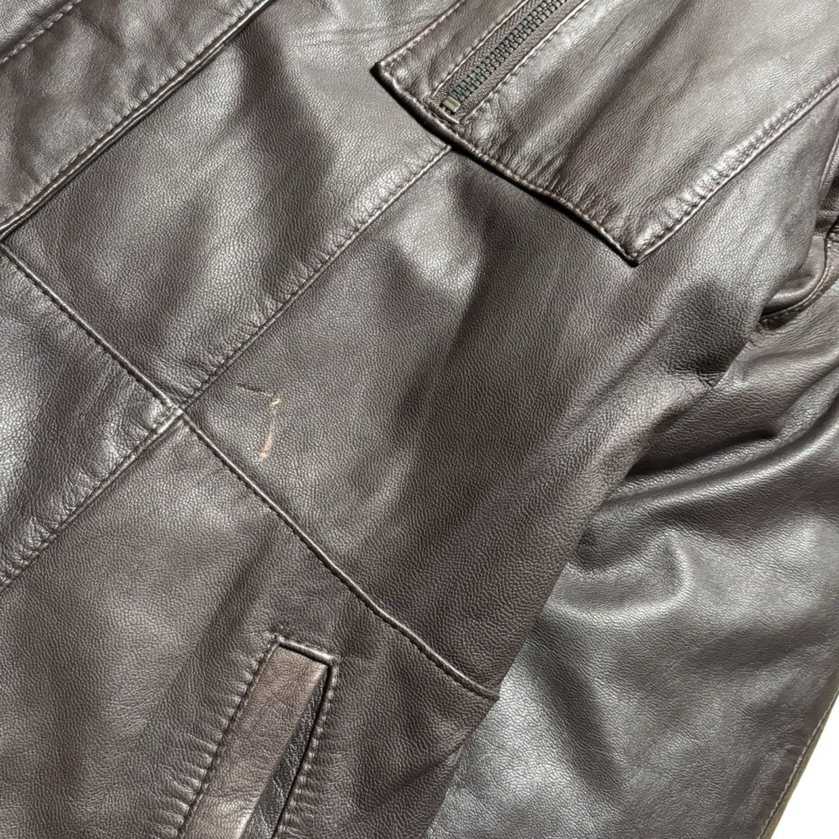 Eddie Bauer Vintage Eddie Bauer Faded Leather Down Puffer Jacket Small Size S / US 4 / IT 40 - 4 Thumbnail