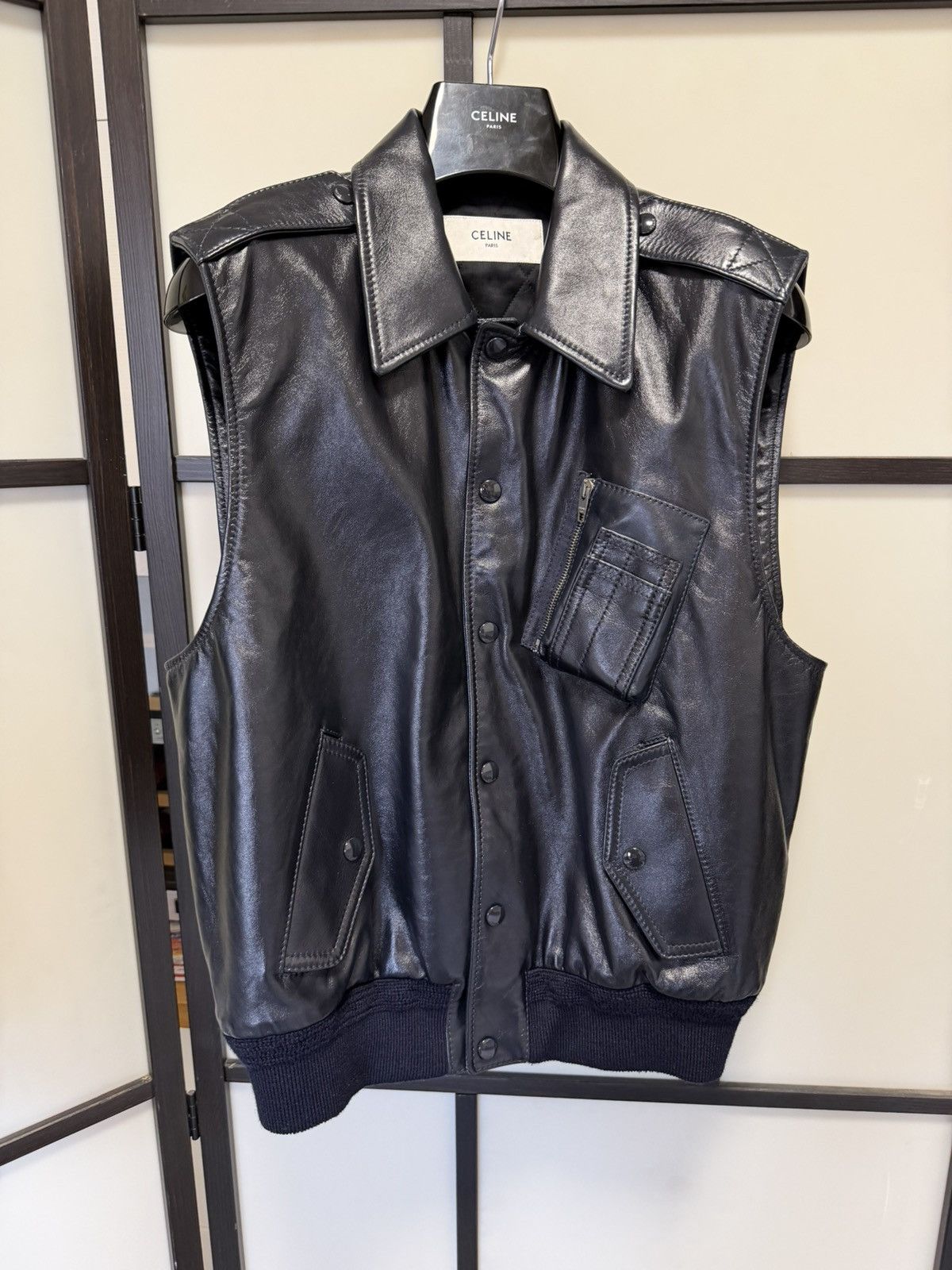 Celine × Hedi Slimane UNRELEASED - SS20 Calf Leather Vest Size US S / EU 44-46 / 1 - 1 Thumbnail