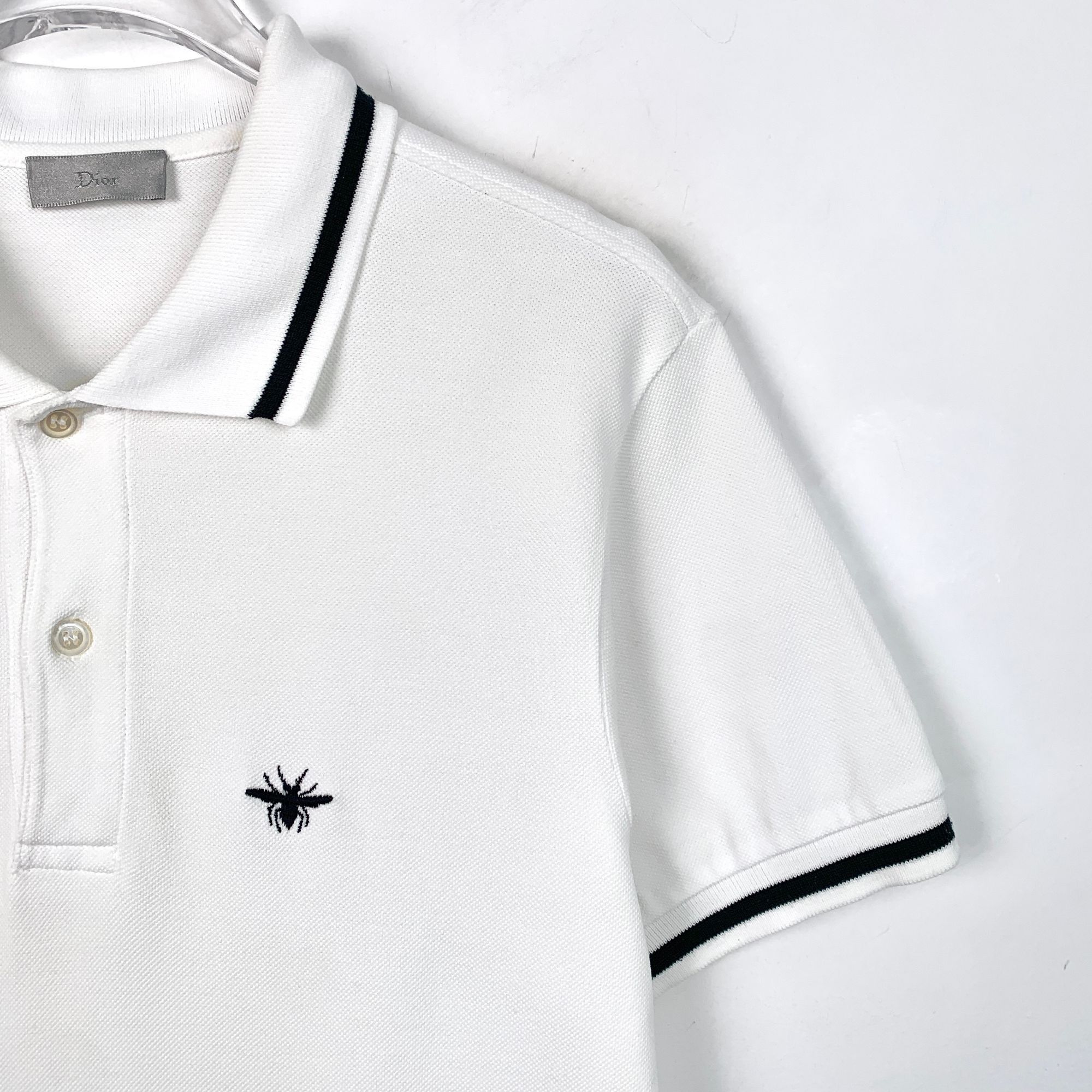 Dior Dior White Bee Embroidered Cotton Polo Shirt (Size S) Size US S / EU 44-46 / 1 - 6 Thumbnail