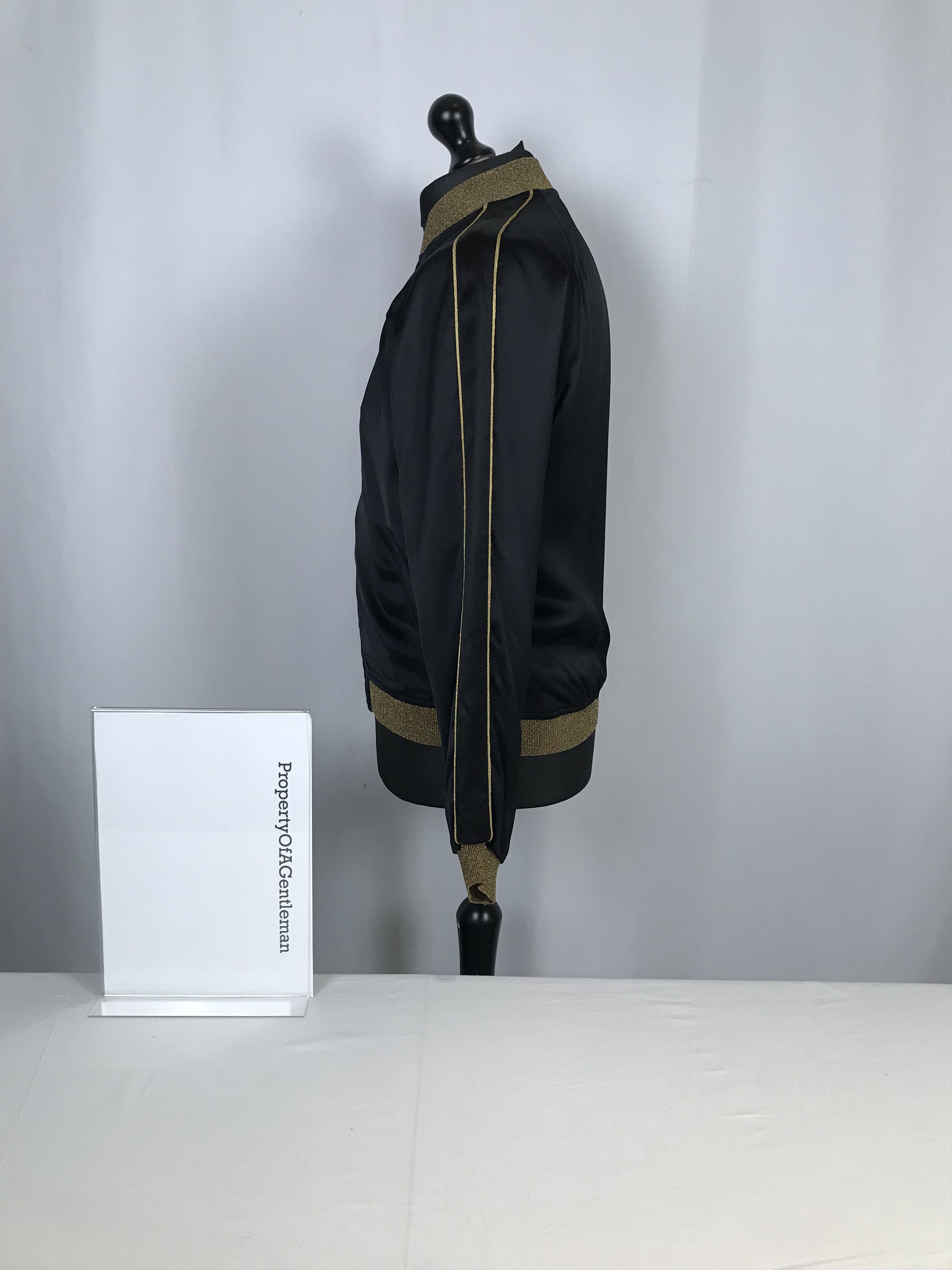Saint Laurent Paris Black & Gold Saint Laurent Bomber Size US XL / EU 56 / 4 - 4 Thumbnail
