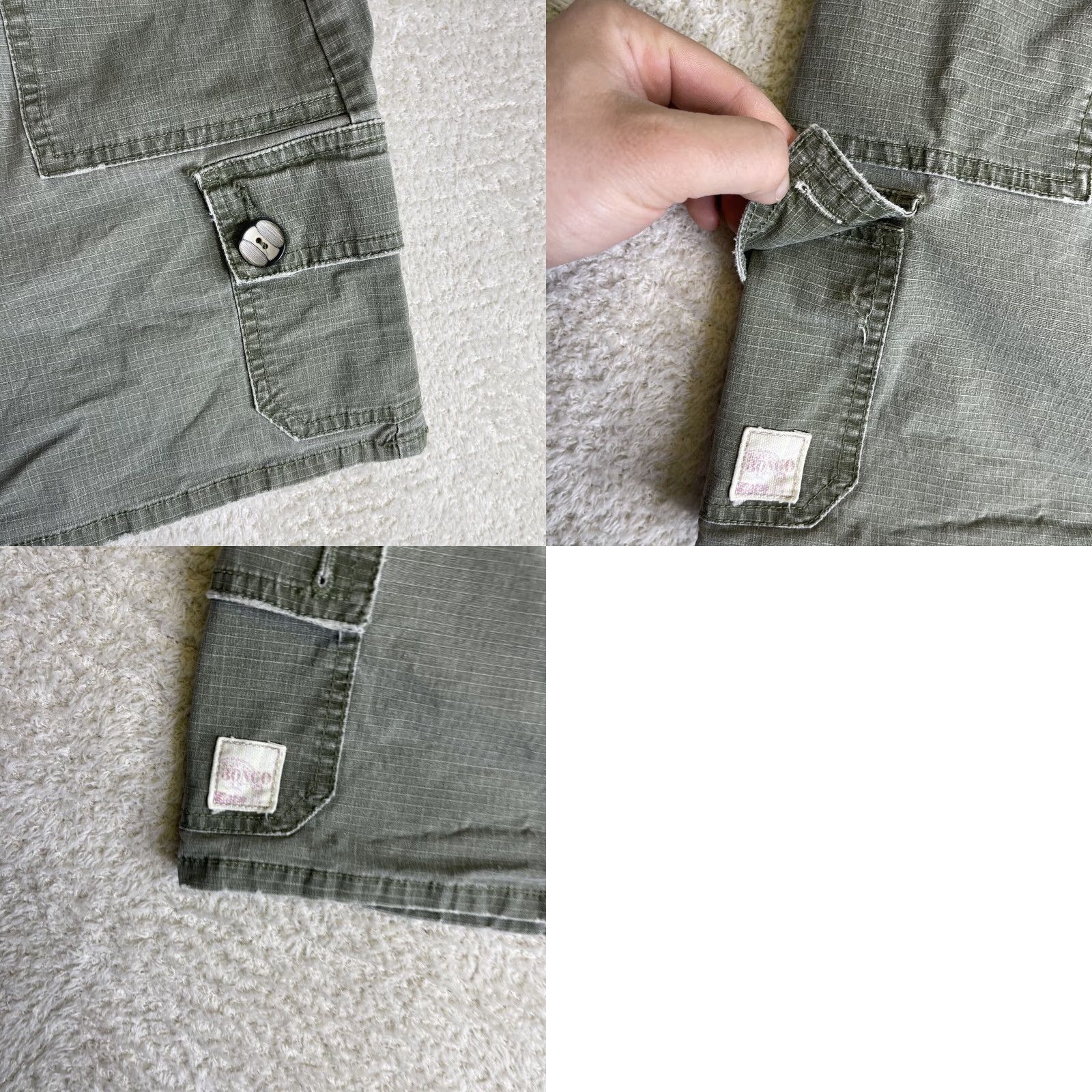 Vintage VINTAGE Bongo Cargo Mini Skirt Women Size 7 Green Rip Stop Grunge 80s 90s Military Rave Skate Size 28" / US 6 / IT 42 - 10 Thumbnail