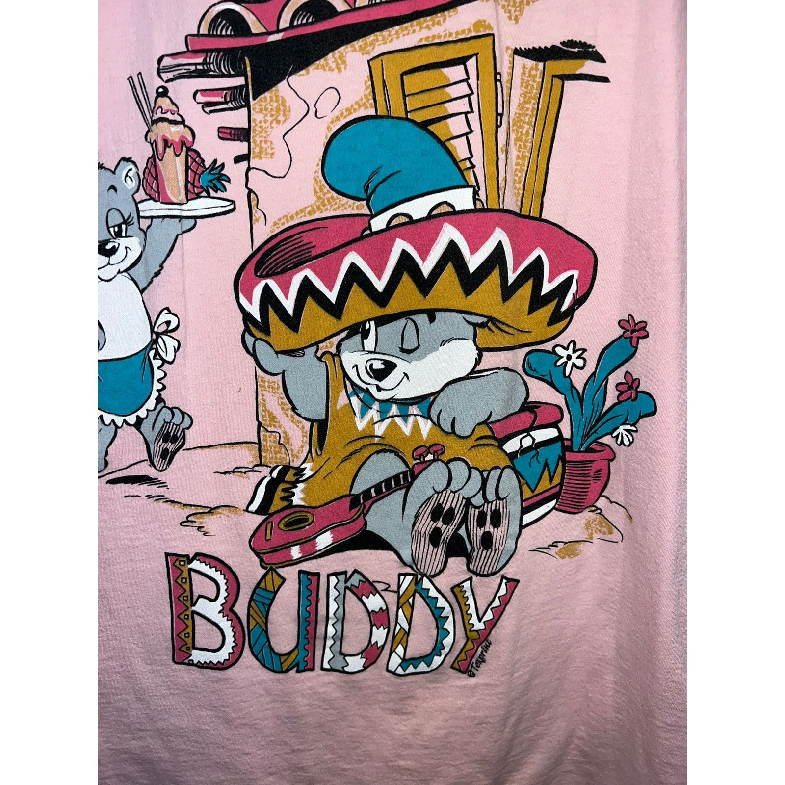Vintage Vintage Teddy Bear Shirt Stay Cool Buddy Pink Tee 90s VTG L Size US L / EU 52-54 / 3 - 3 Thumbnail