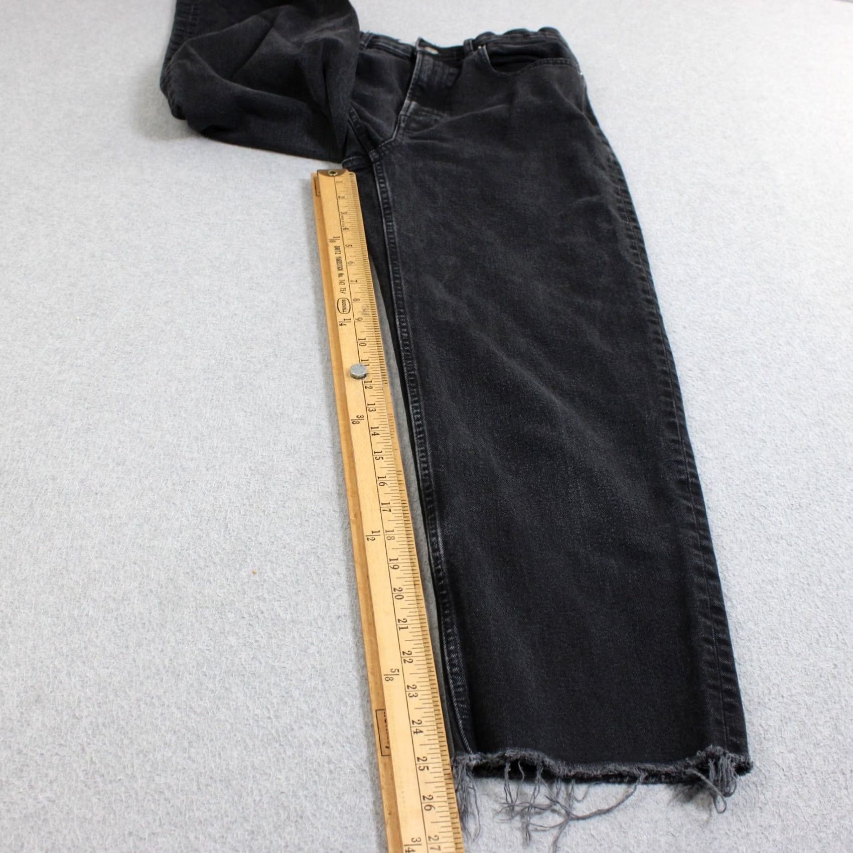 Everlane Everlane Jeans Women 27 Black The Way High Organic Cotton Raw Hem Ankle Cropped Size 27" / US 4 / IT 40 - 6 Thumbnail