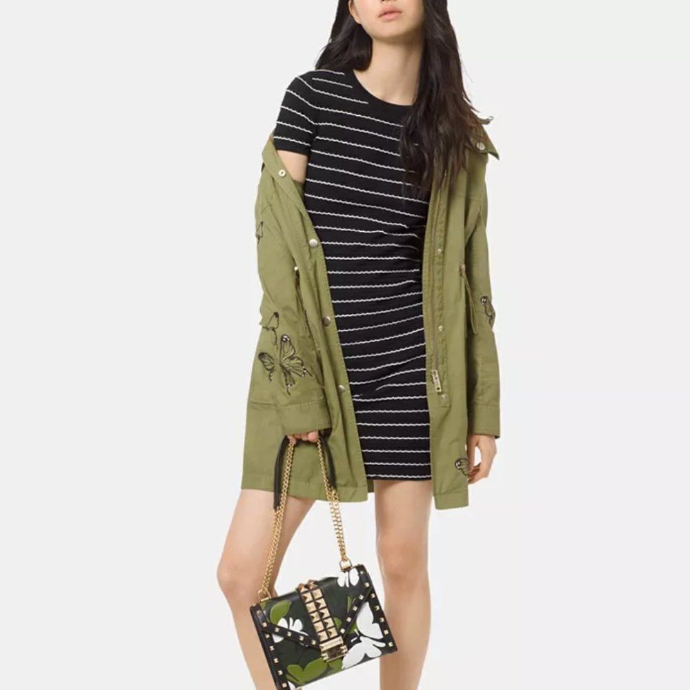 Michael Kors Michael Kors Scalloped-Stripe Sweater Dress Size L / US 10 / IT 46 - 1 Thumbnail