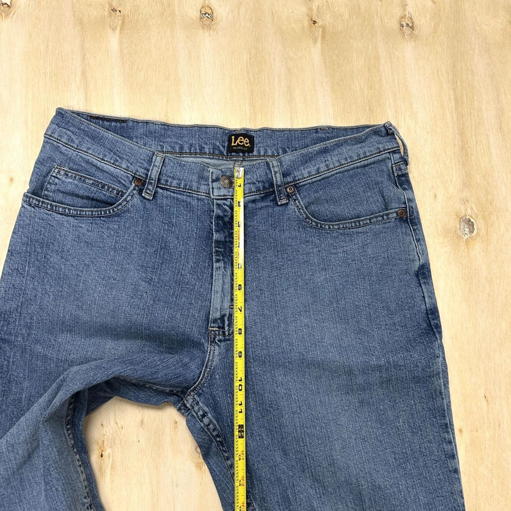 Lee Lee Mens Relaxed Fit Jeans Straight Stretch Denim Casual Blue Medium Wash 34x30 Size US 34 / EU 50 - 7 Thumbnail
