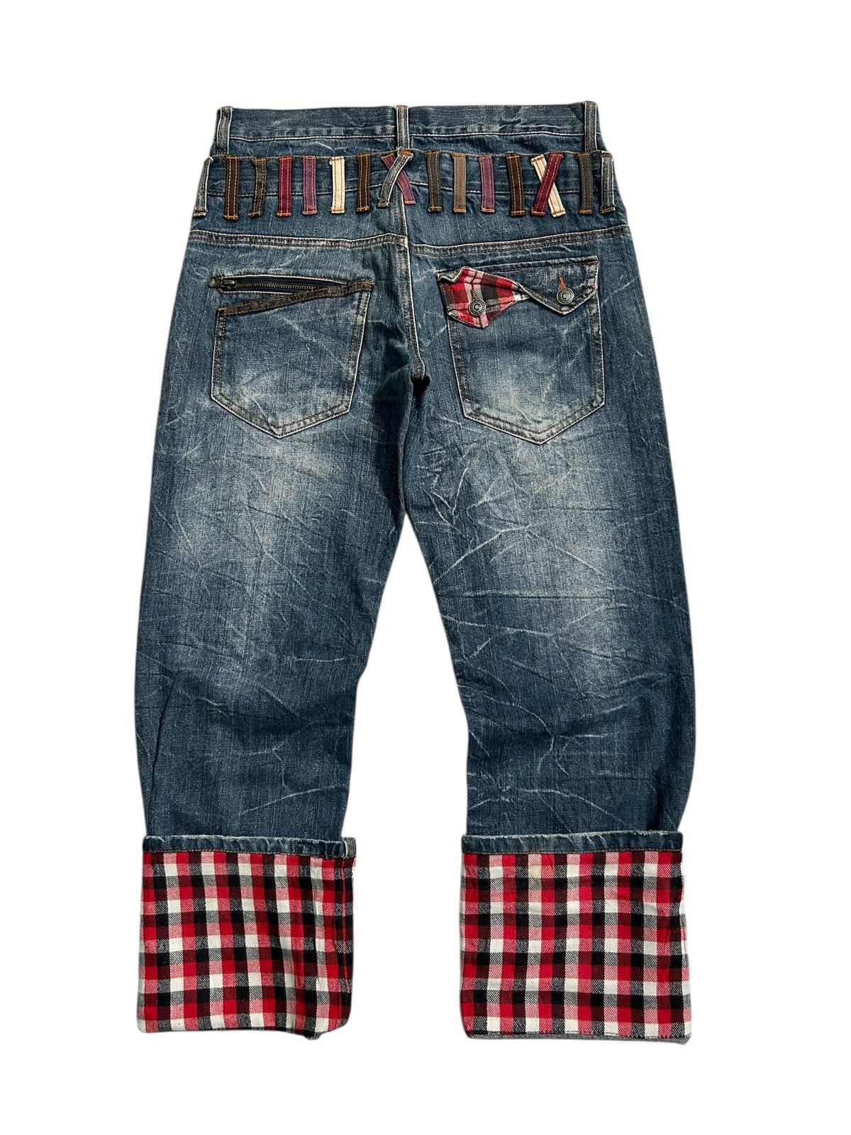 Japanese Brand × Kapital × Vintage Double Waist Nylaus Japanese Punk Style Denim Jeans Size US 32 / EU 48 - 10 Thumbnail