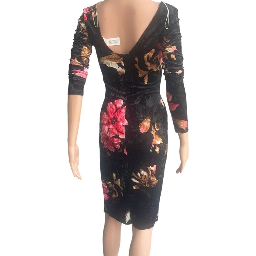 NBDN Nobrandedon Karen T Design - Floral Black Dress NWHT size Small Size S / US 4 / IT 40 - 3 Thumbnail