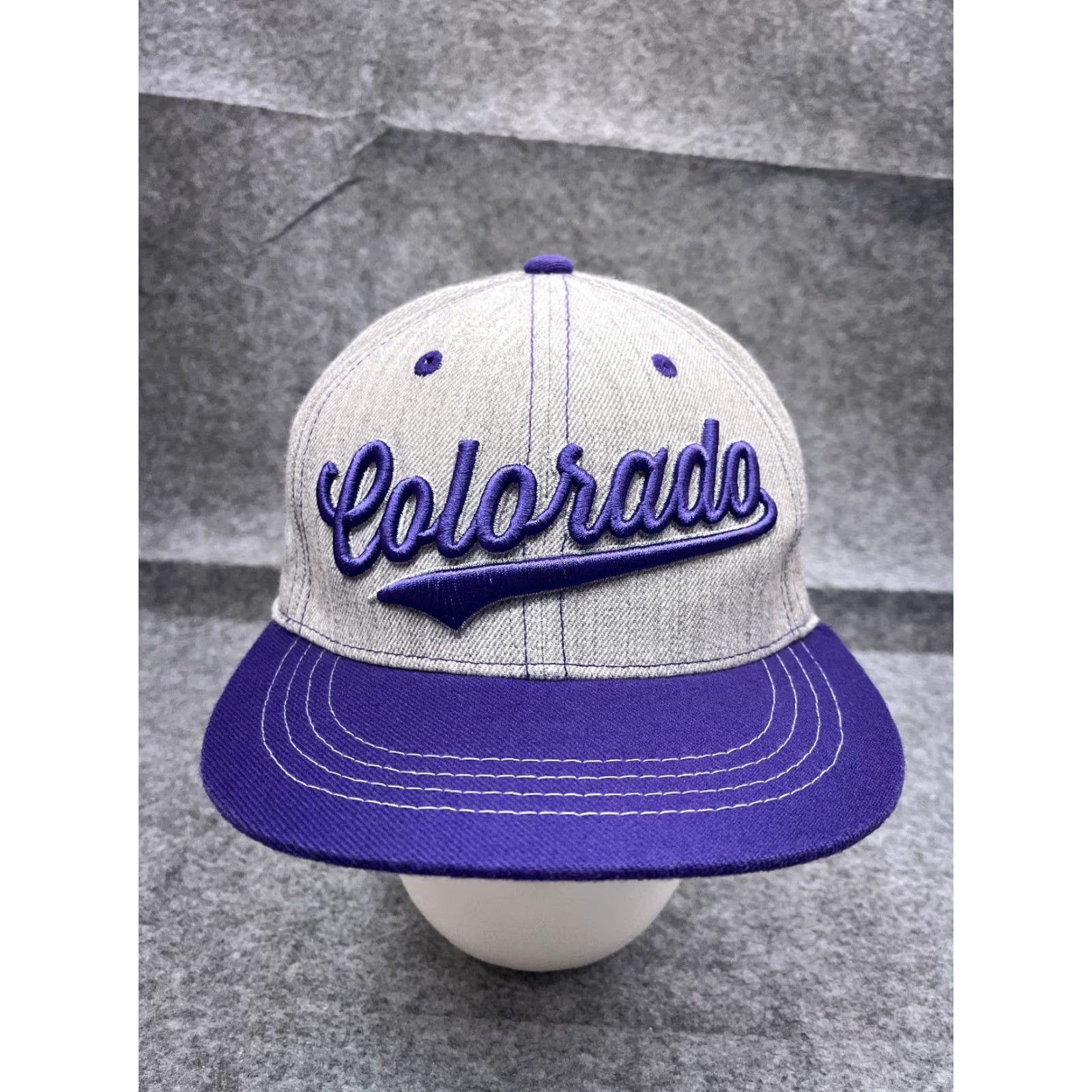 Vintage Aksels Hat Cap Snap Back Adult One Size Gray Purple Acrylic Wool Blend Baseball Cap Men Size ONE SIZE - 2 Thumbnail