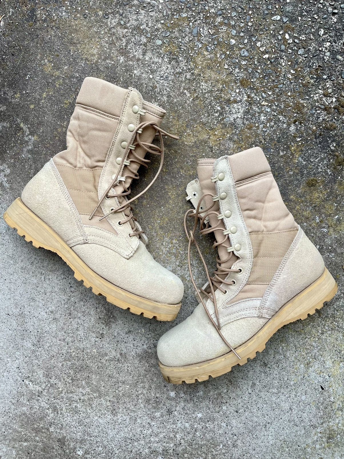 Vintage Suede canvas lug sole combat boots 9r balenci strike style Size US 9.5 / EU 42-43 - 1 Thumbnail