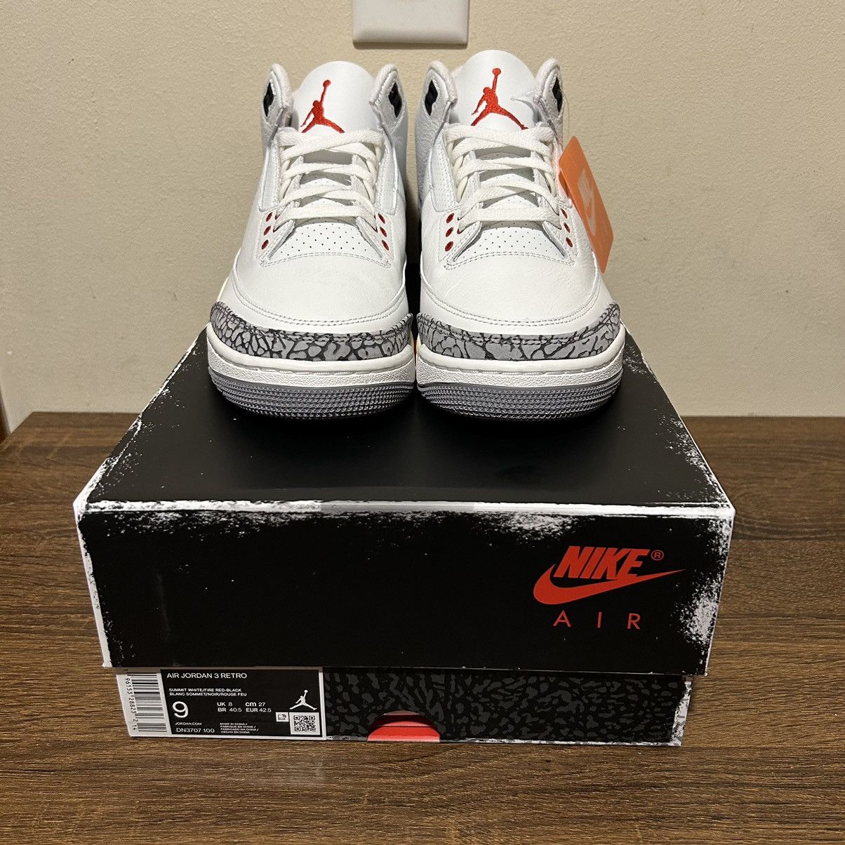 Designer × Jordan Brand × Nike Nike Air Jordan Retro 3 White Cement Reimagined Men’s 9 NEW Size US 9 / EU 42 - 2 Thumbnail