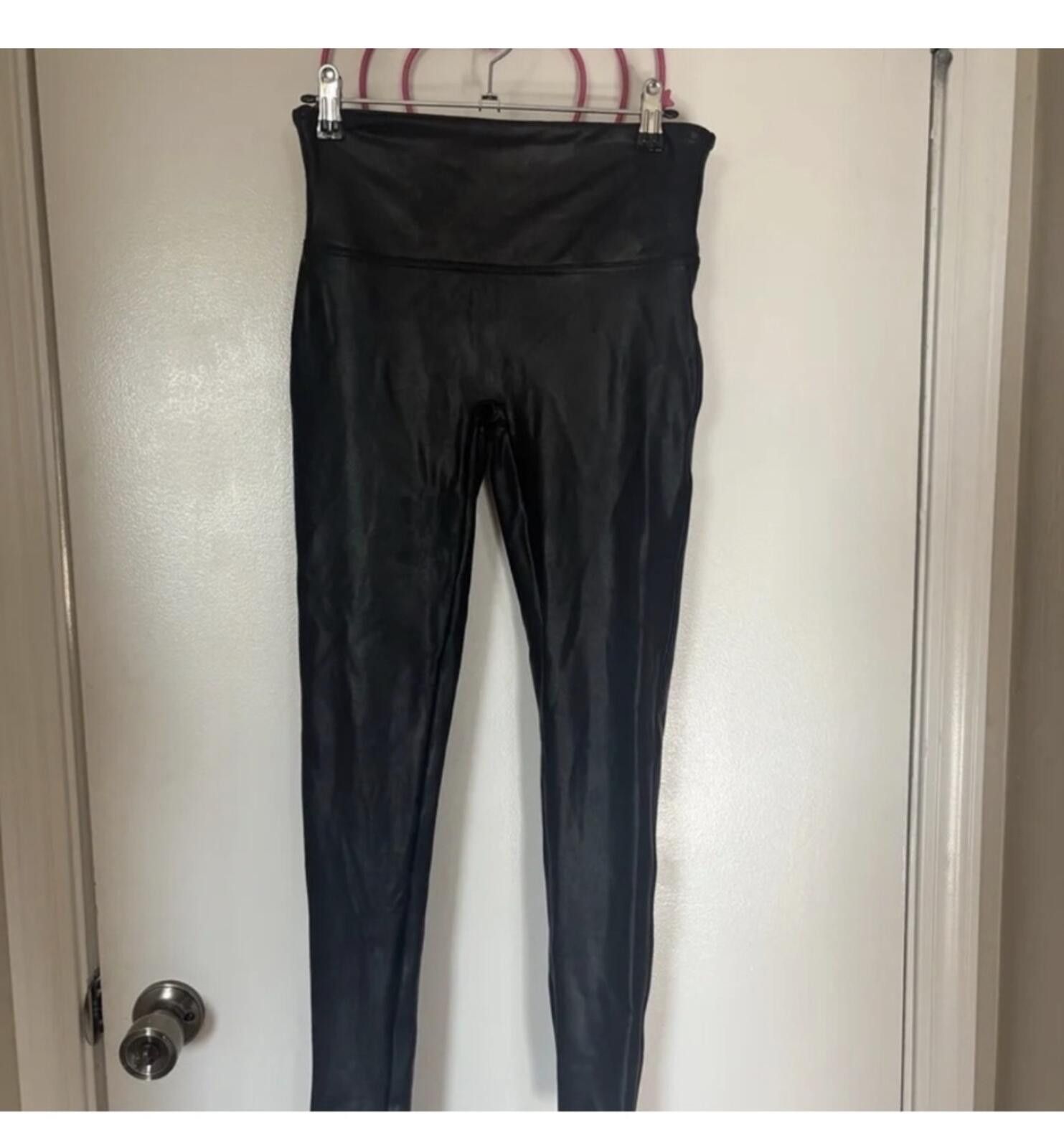 Domenico Spano (SPANX) Black High-Waisted Leggings Size 32" / US 10 / IT 46 - 2 Thumbnail