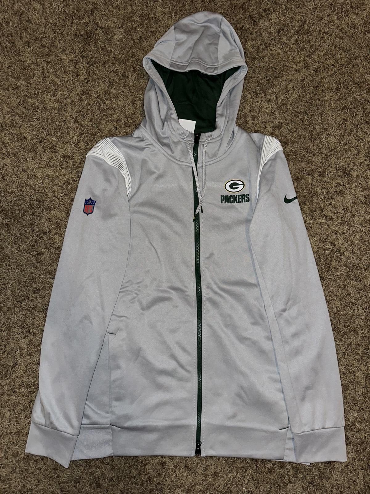 Nike Men's Green Bay Packers Gray Performance Sideline Lockup Full