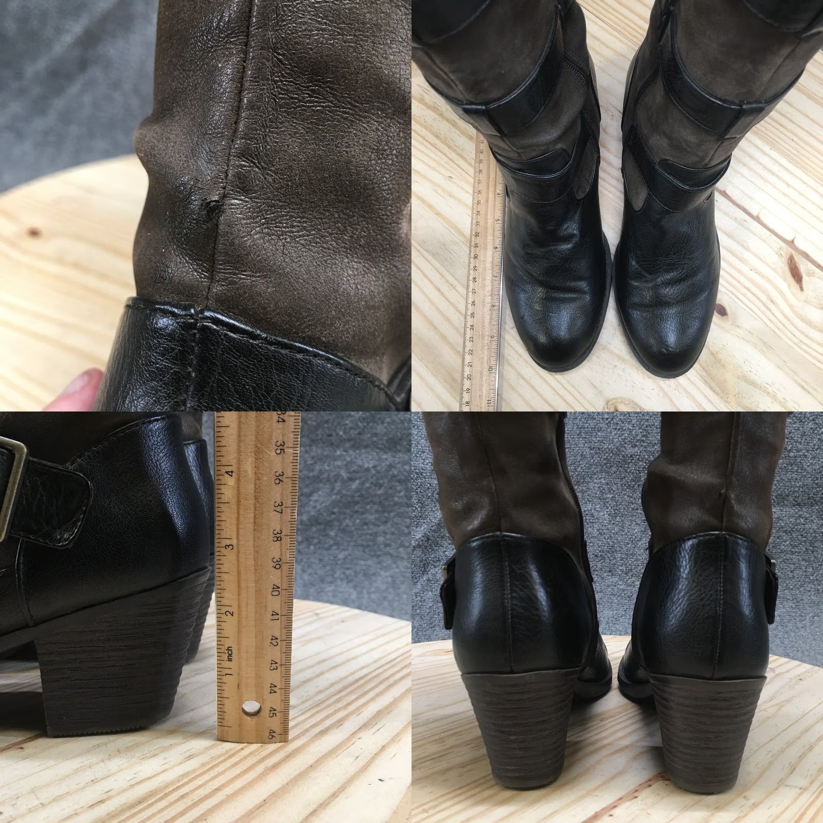 Croft & Barrow Croft & Barrow Boots Women 9.5 Black Knee High Buckle Strap Zip Block Heel Riding Boot Vintage: No Size US 10 / IT 40 - 8 Thumbnail