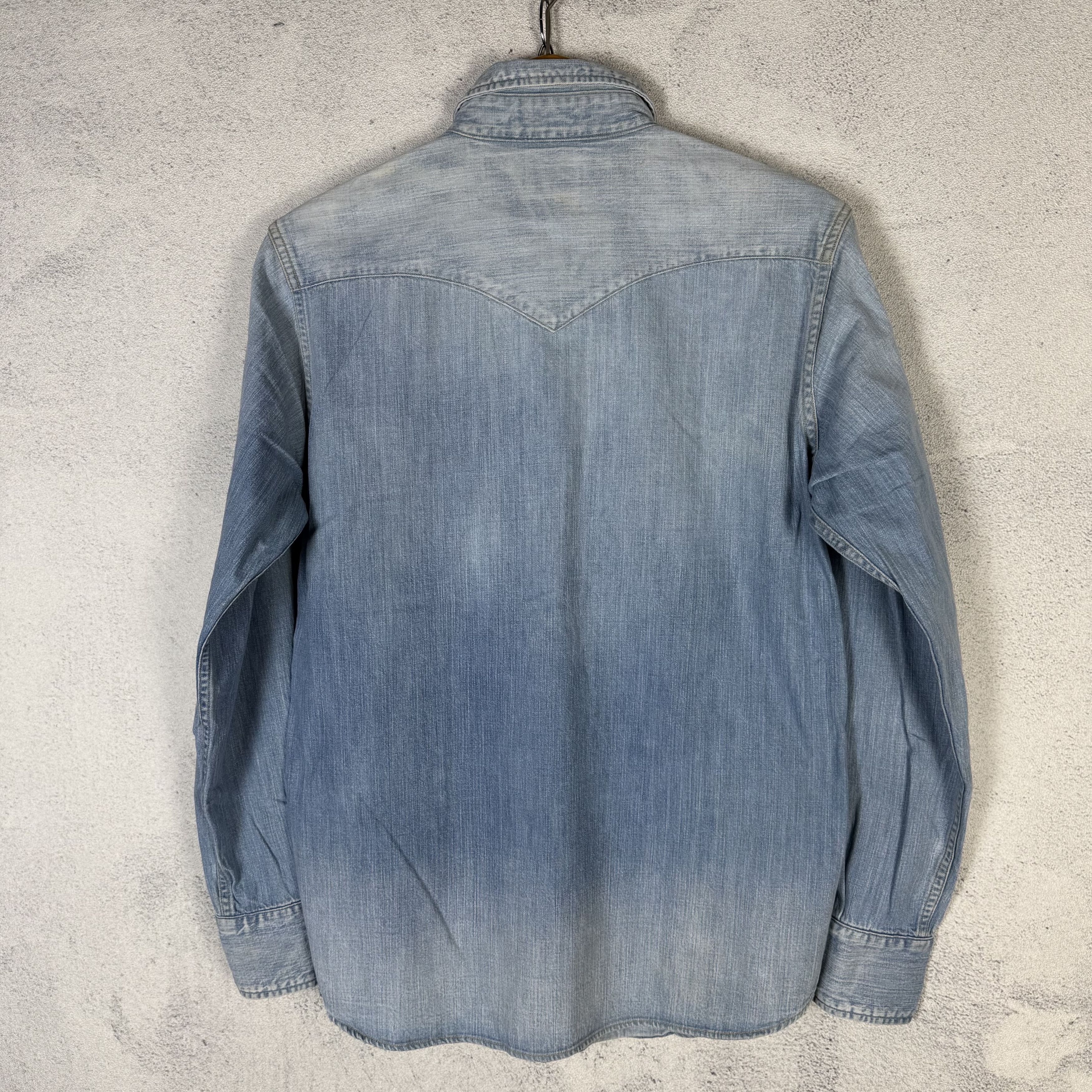Japanese Brand Standard California Washed Denim Western Shirt Pearl Snap Size US M / EU 48-50 / 2 - 4 Thumbnail