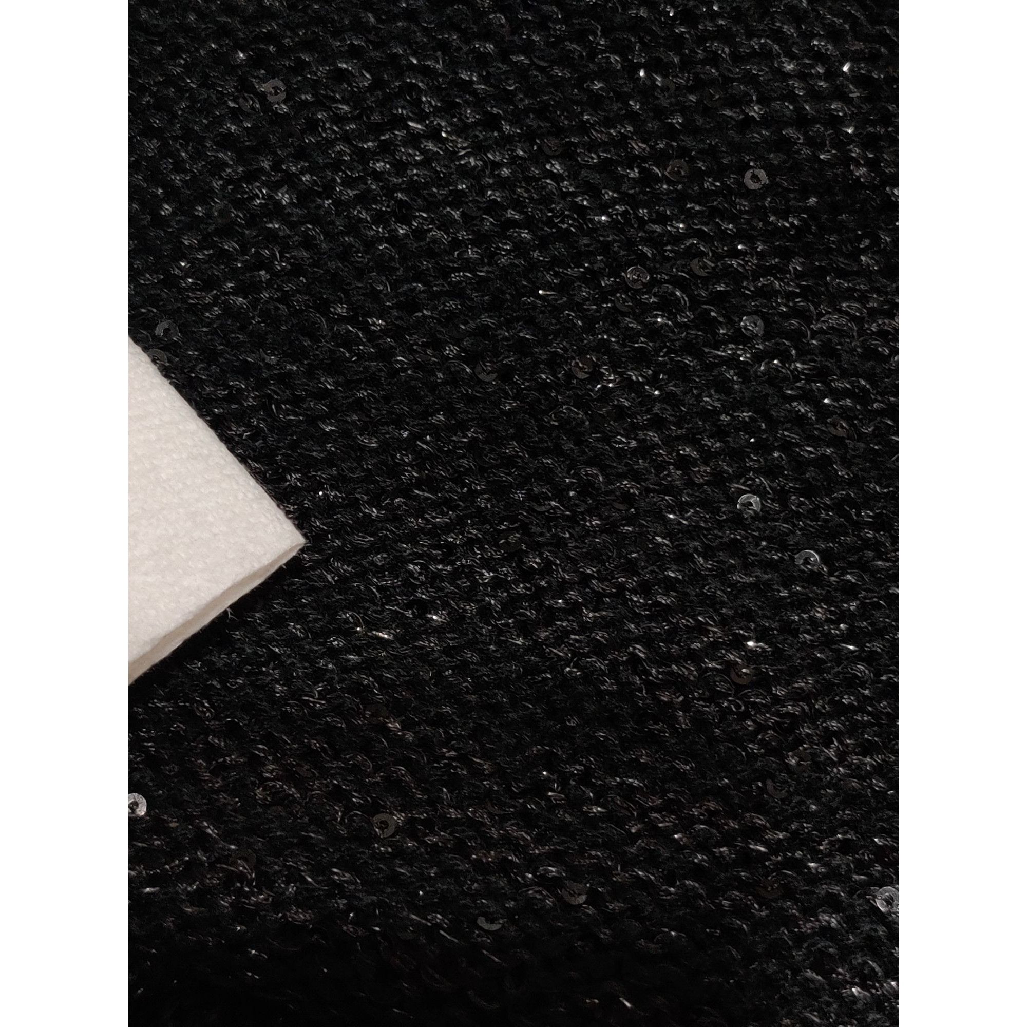 Faded Glory Black Sequin Knit Tunic Sweater Size M Sheer Hem Goth Glam S Size M / US 6-8 / IT 42-44 - 7 Thumbnail