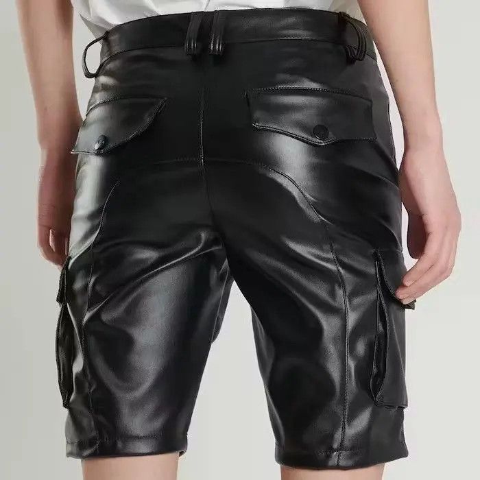 Japanese Brand PU Leather Short Cargo Pant Size US 30 / EU 46 - 3 Thumbnail