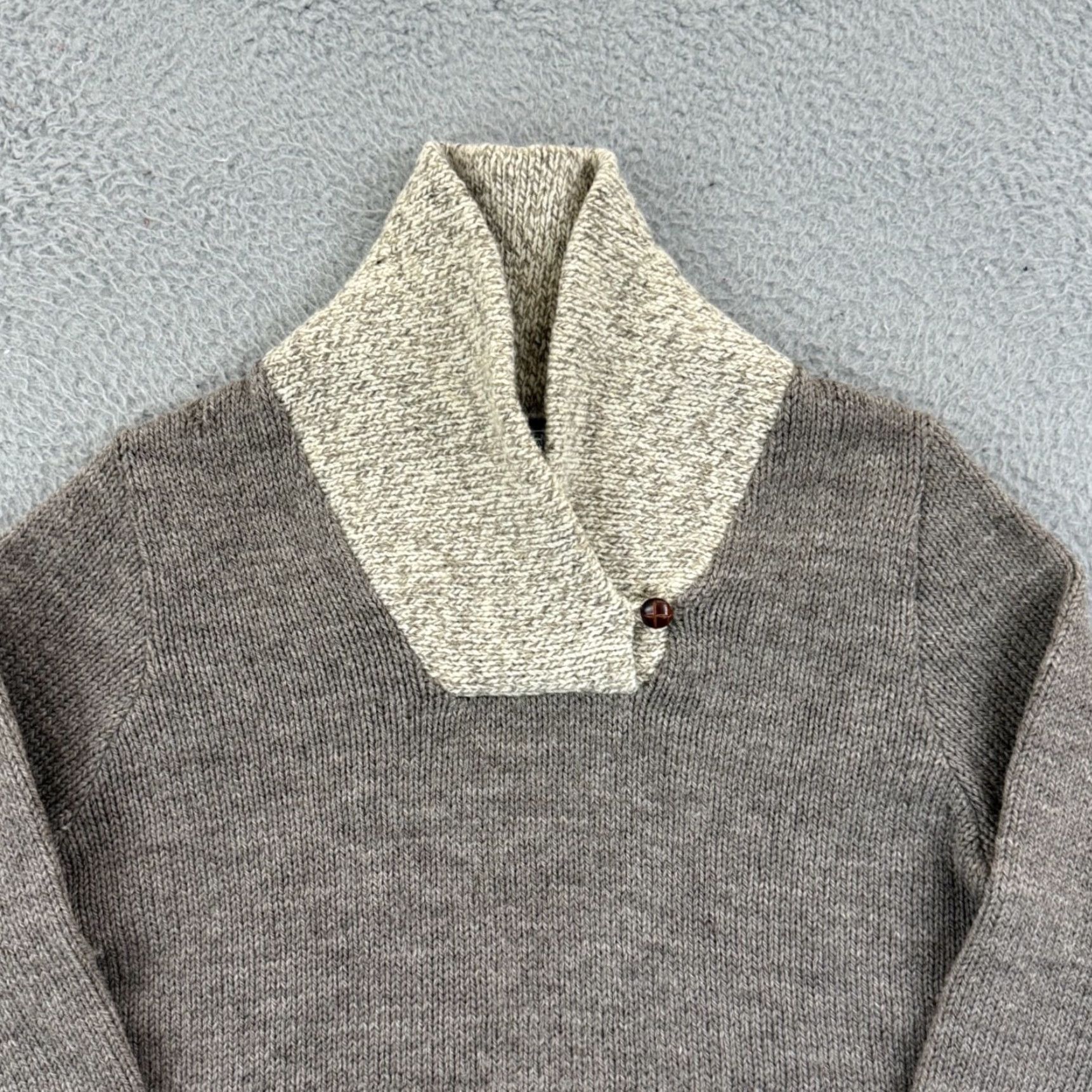 Lands' End VINTAGE Lands' End Sweater Womens Medium Gray 90s Long Sleeve Shawl Collar Wool Pullover Knits Size M / US 6-8 / IT 42-44 - 3 Thumbnail