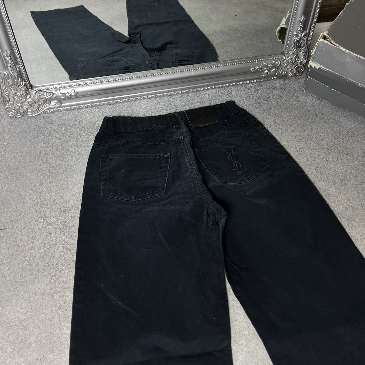 Yves Saint Laurent Vintage Yves Saint Laurent Pants Big Logo YSL Denim Jeans Size US 26 / EU 42 - 3 Thumbnail