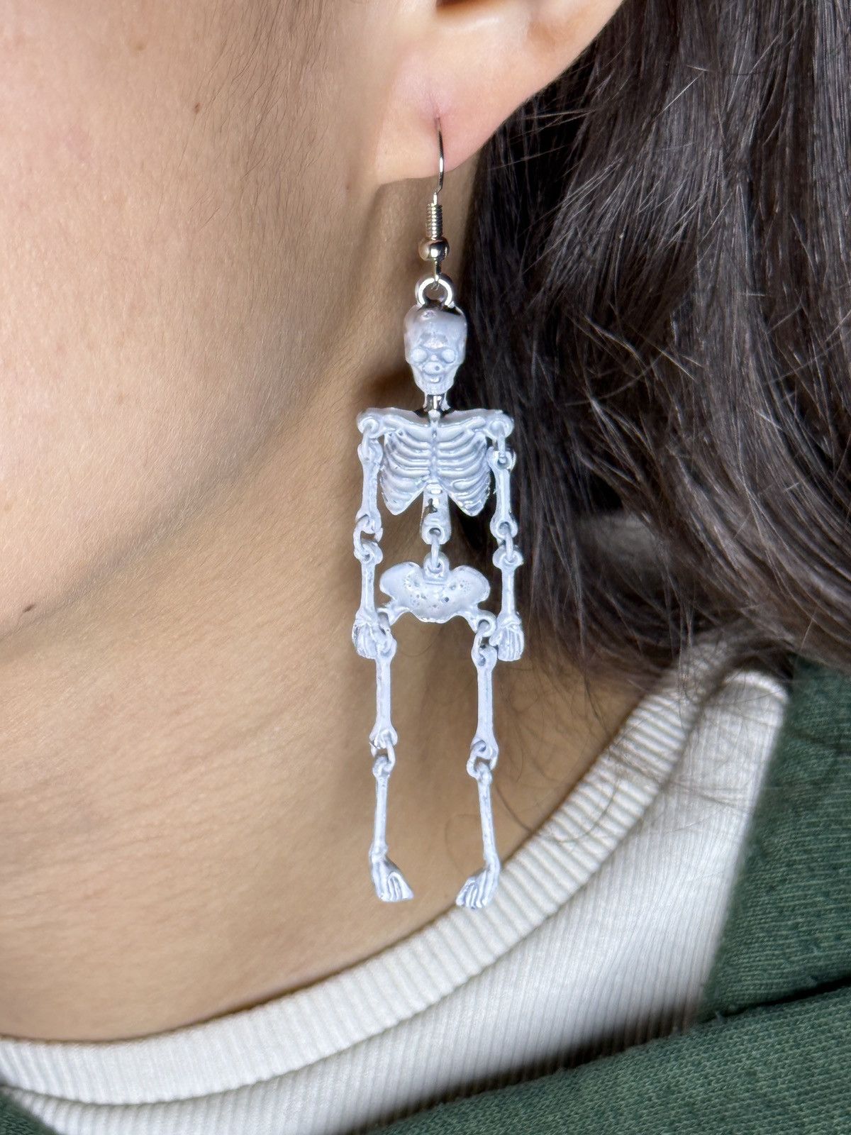 Seditionaries Hand-Painted Skeleton Earrings Margiela rick erd chrome Size ONE SIZE - 2 Thumbnail