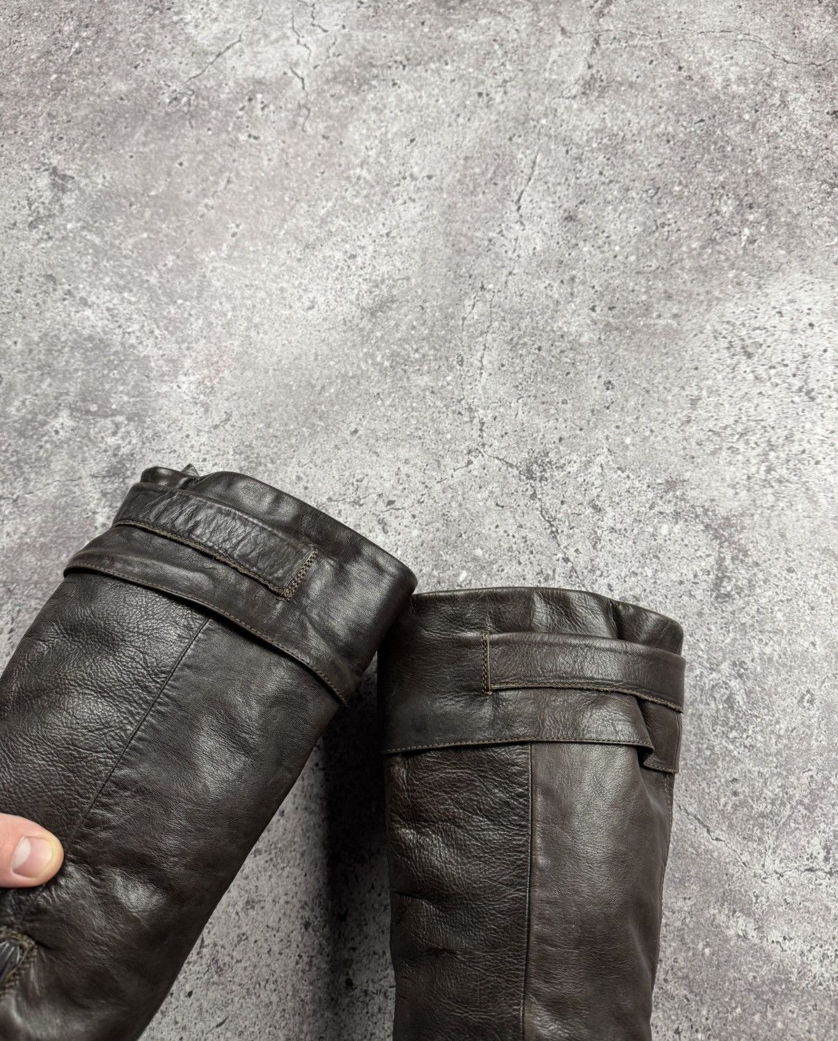 If Six Was Nine Vintage AS 98 Heel Rick Owens Style Leather Biker Boots Y2K Size US 8 / IT 38 - 19 Thumbnail